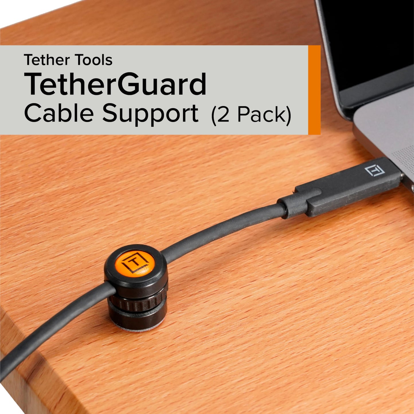 Tether Tools TetherGuard Magnetic and Adhesive Cable Support 2 Pack Cable Clamps - Cable Management