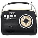 Supersonic SC-1201BT Retro Portable Bluetooth Speaker with Vintage Vibes, AM/FM Radio, USB/SD Card/AUX Inputs, in a Cute Old Fashion Style for Kitchen