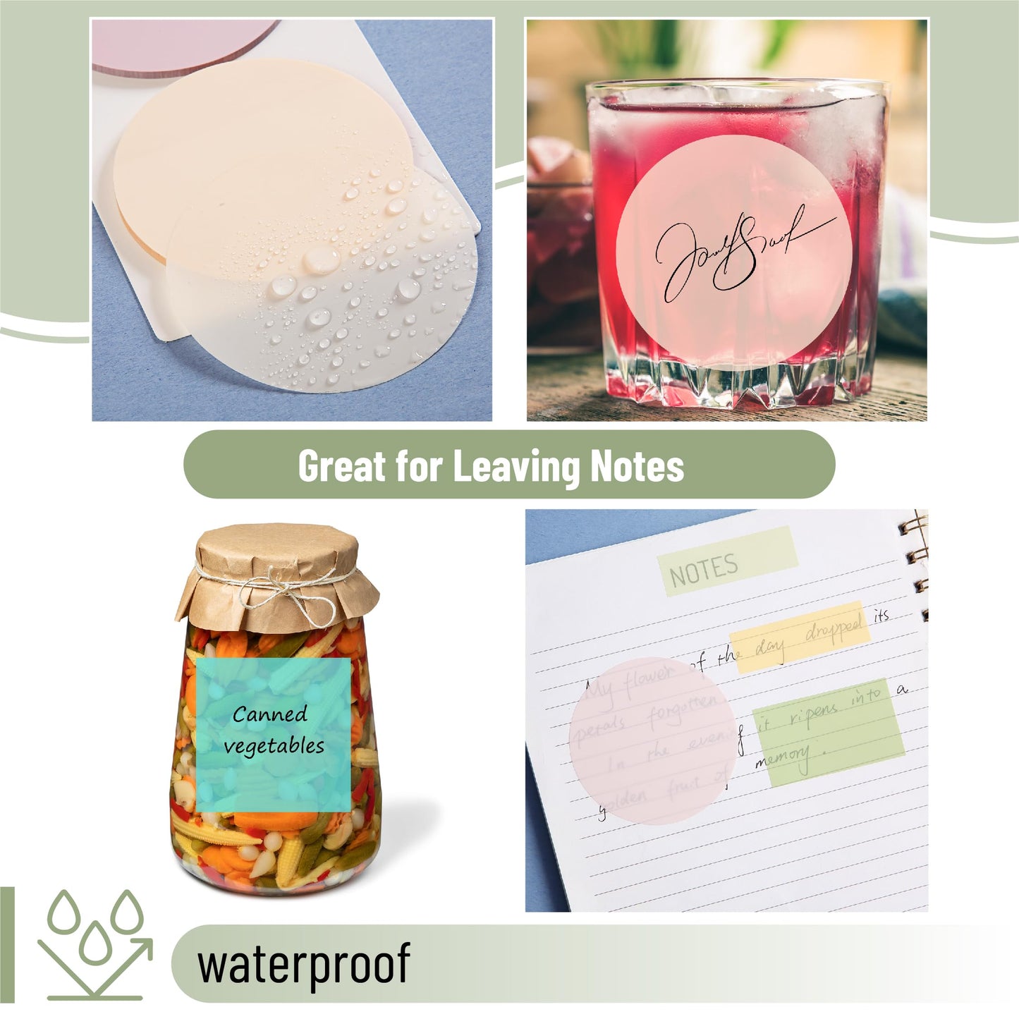 Mr. Pen- Transparent Sticky Notes Set, 1000 Sheets