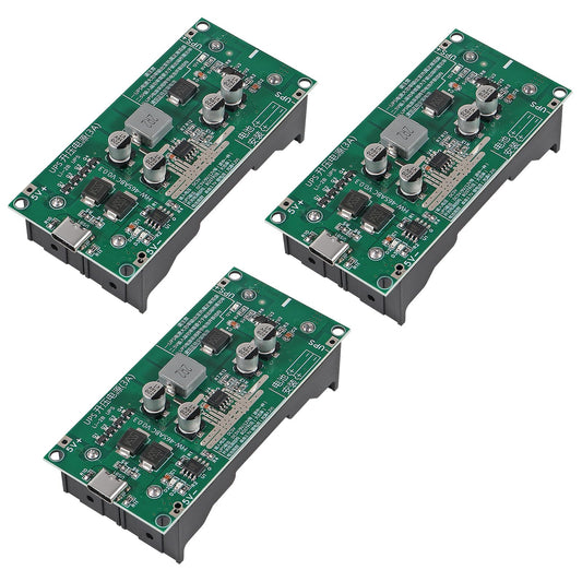 DWEII 3pcs Type-C 15W 3A Fast Charge UPS Power Supply / 18650 Lithium Battery Charger Module DC-DC Step Up Booster Converter 5V 9V 12V （5V）