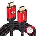 Ritz Gear 4K HDMI 2.0 Cable 4 ft. [5 Pack] 18 Gbps Ultra High Speed Braided Nylon Cord & Gold Connectors - 4K@60Hz/UHD/3D/2160p/1080p/ARC & Ethernet.