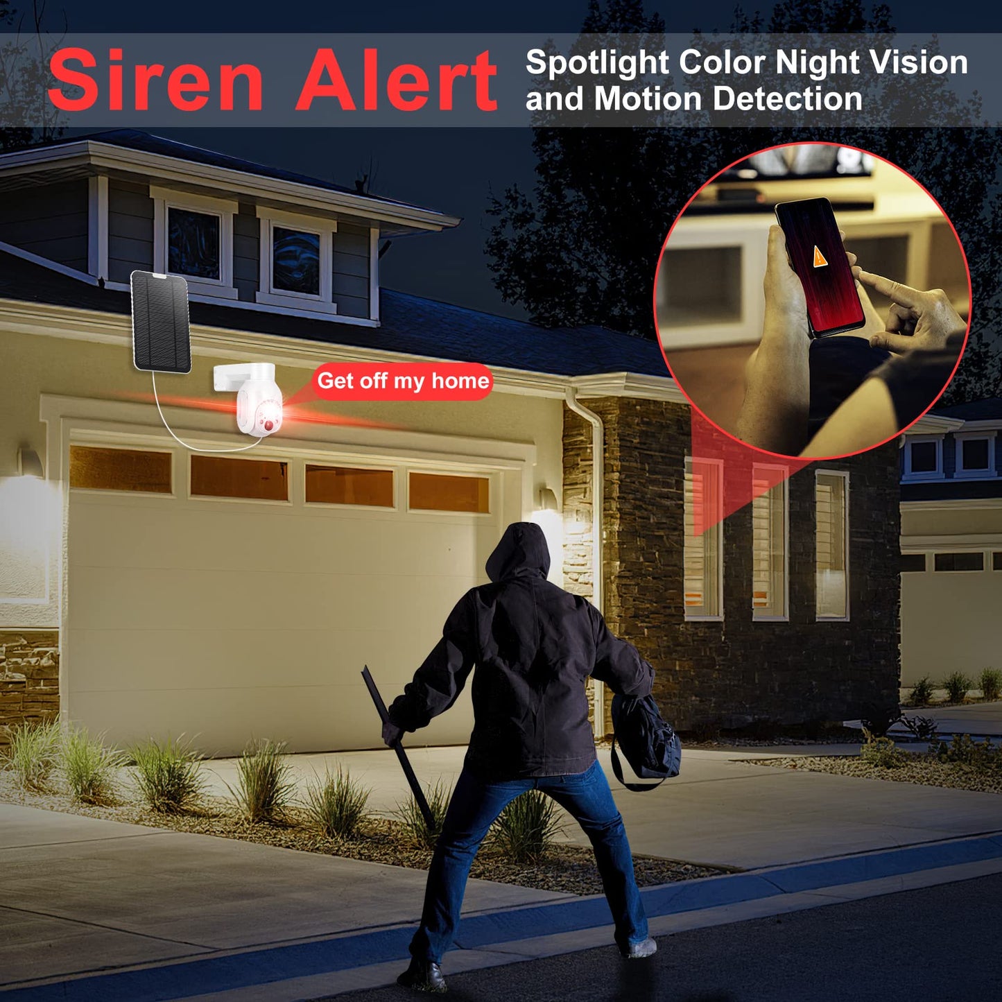 100% Wire-Free Wireless Rechargeable Battery Solar Powered Outdoor 1080P Home PTZ 2.4G WiFi Security Camera PIR Motion Recording Two-Way Audio IP65