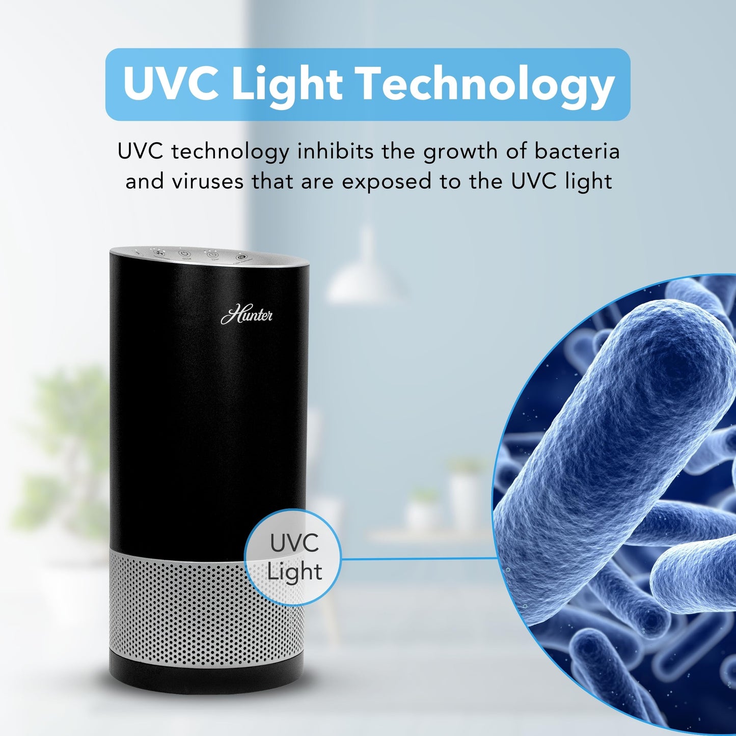 HP450UV True HEPA Air Purifier with UVC Light Technology in White Rose Gold