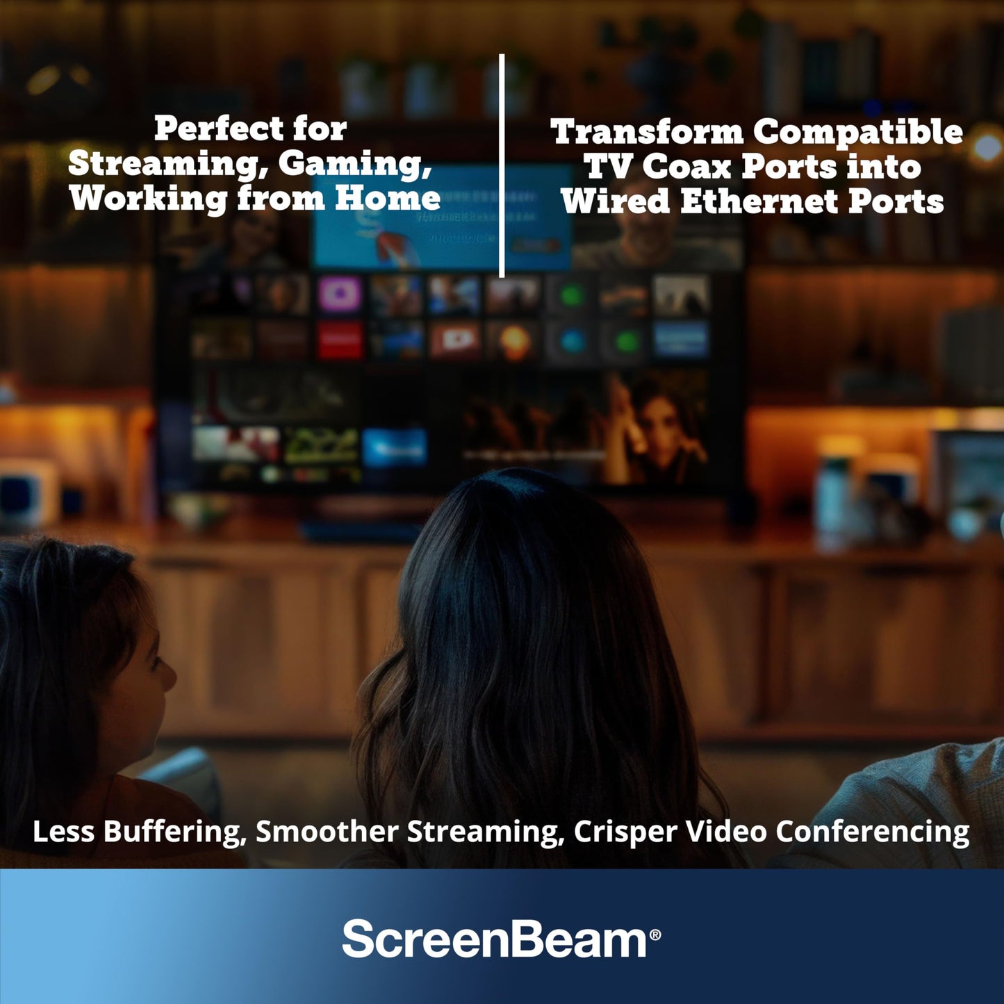ScreenBeam MoCA 2.5 Network Adapter for Higher Speed Internet, Ethernet Over Coax - Starter Kit (Model: ECB6250K02)