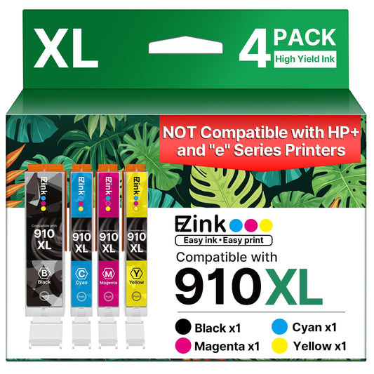 E-Z Ink 910XL Ink Cartridges for HP Printers Replacement for HP 910XL Ink Cartridges Combo Pack 910XL Black and Color Combo Pack Use with OfficeJet