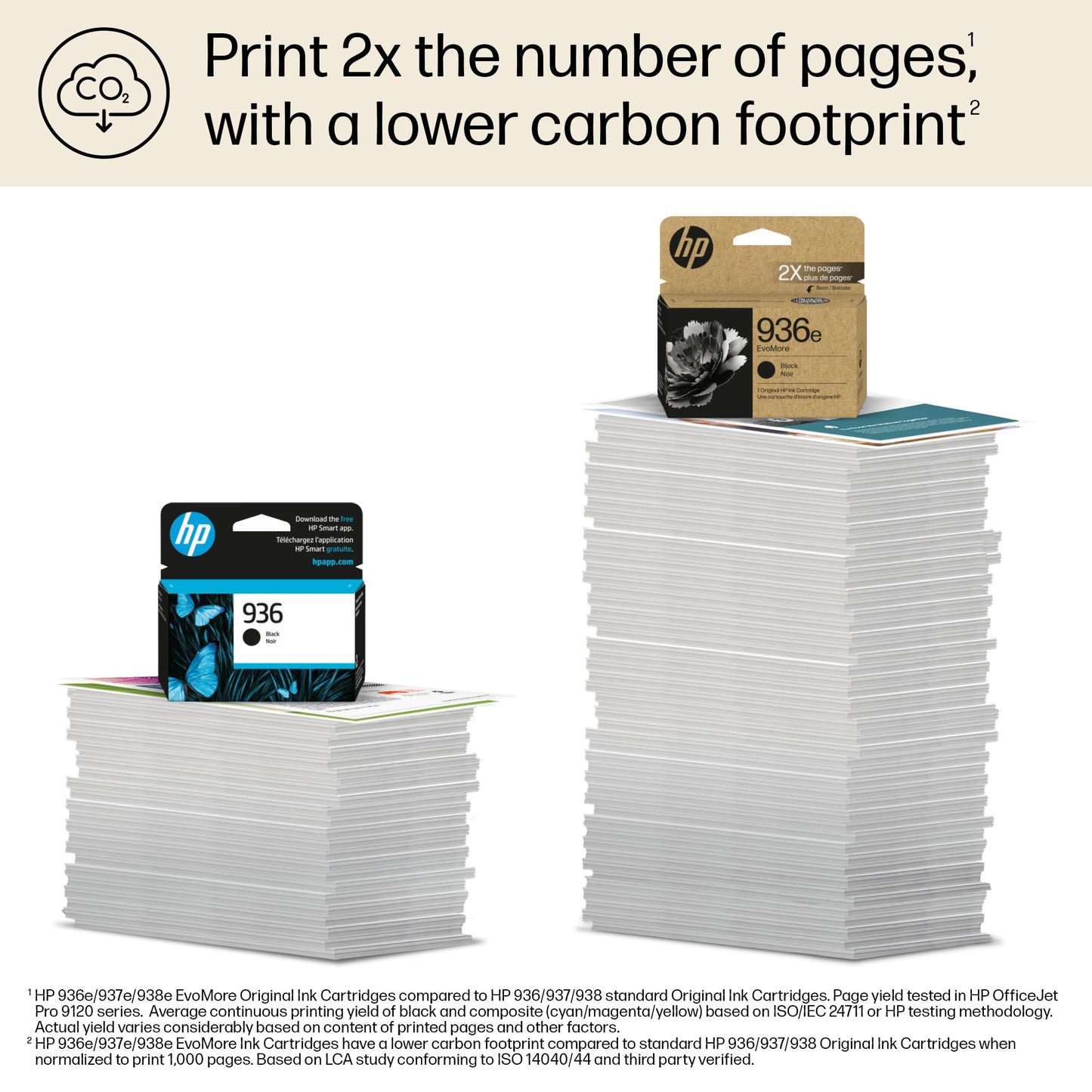 HP 936e Black EvoMore Ink Cartridge | Works with OfficeJet 9120, Pro 9100, Pro Wide Format 9700 | Carbon Neutral | 4S6V6LN