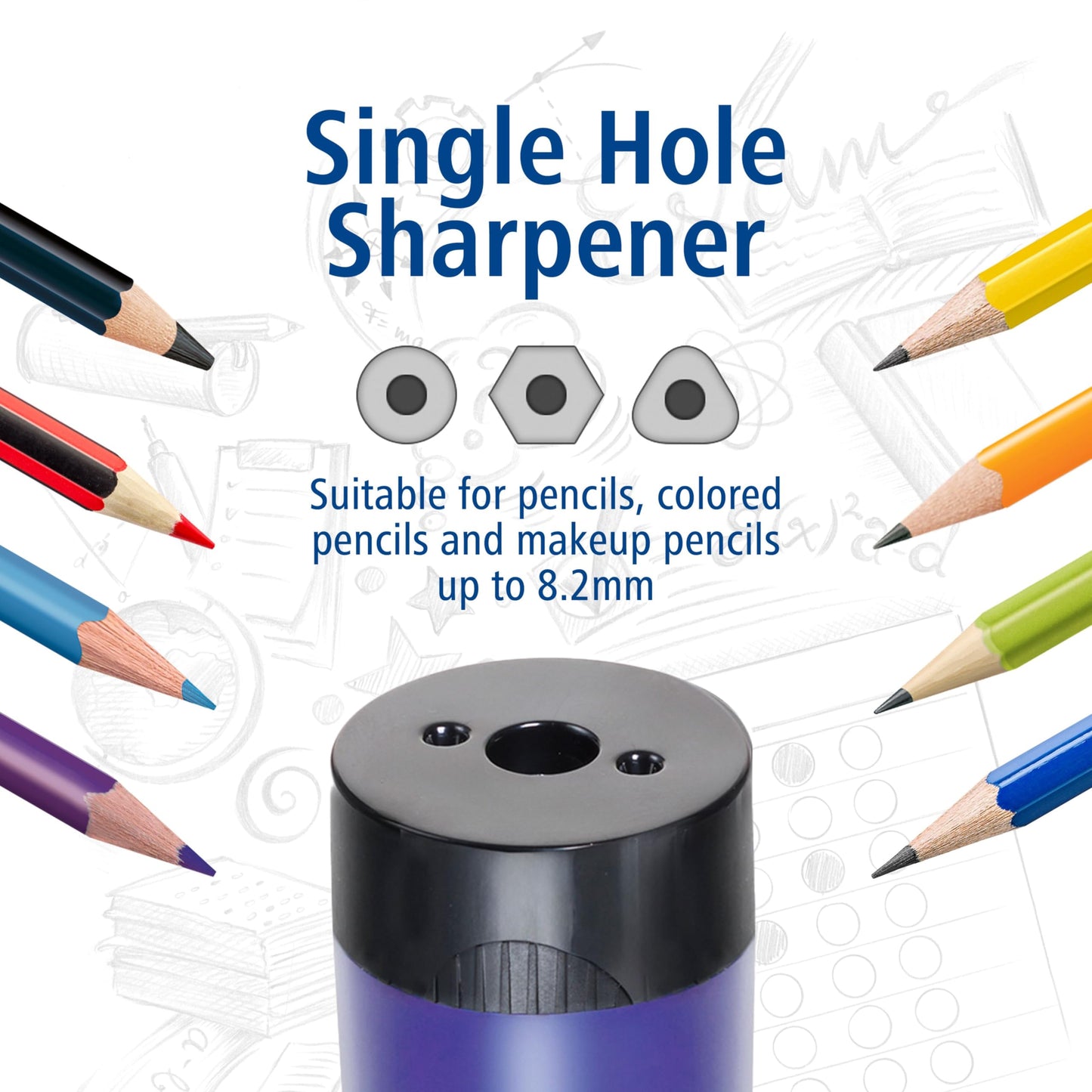 STAEDTLER pencil sharpener, premium quality sharpener with screw-on lid, prevents accidental openings, compact size for pencil case and work-station