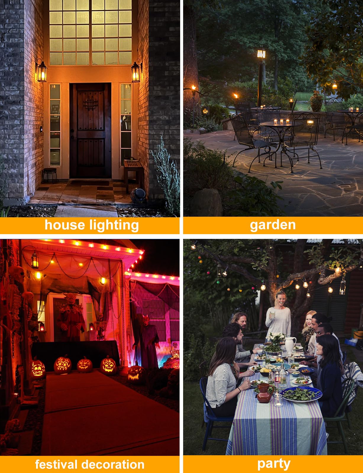 Hompavo ?Upgraded? LED Flame Light Bulbs, 4 Modes Flickering Light Bulbs with Upside Down Effect, E26/E27 Flame Bulb for Halloween, Christmas, Party