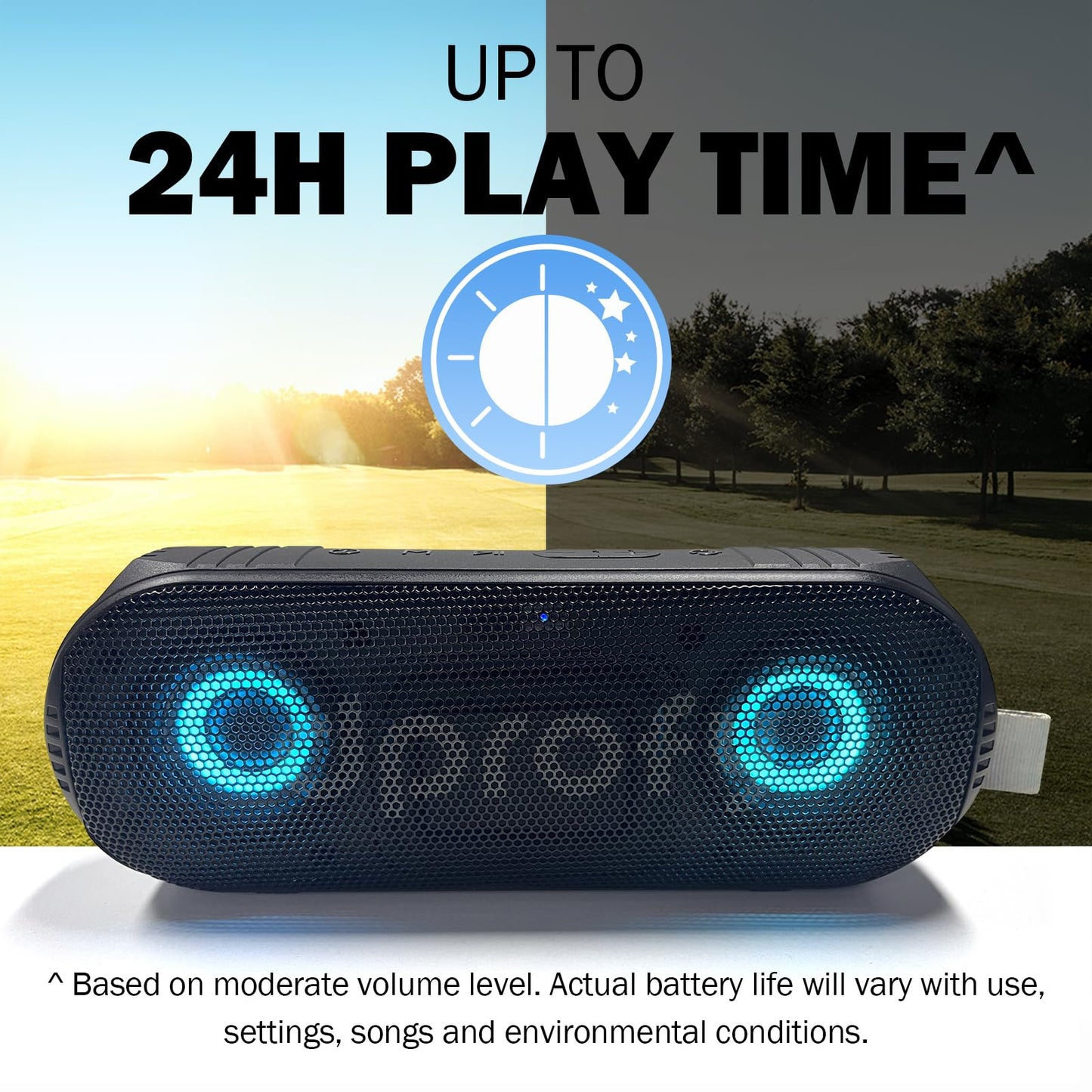 Dprofy New Play 2 Rounds, Magnetic Bluetooth Golf Speaker, Stereo Sound Portable Pro Wireless Waterproof Speaker with Rich Bass, Golf Accessories Golf