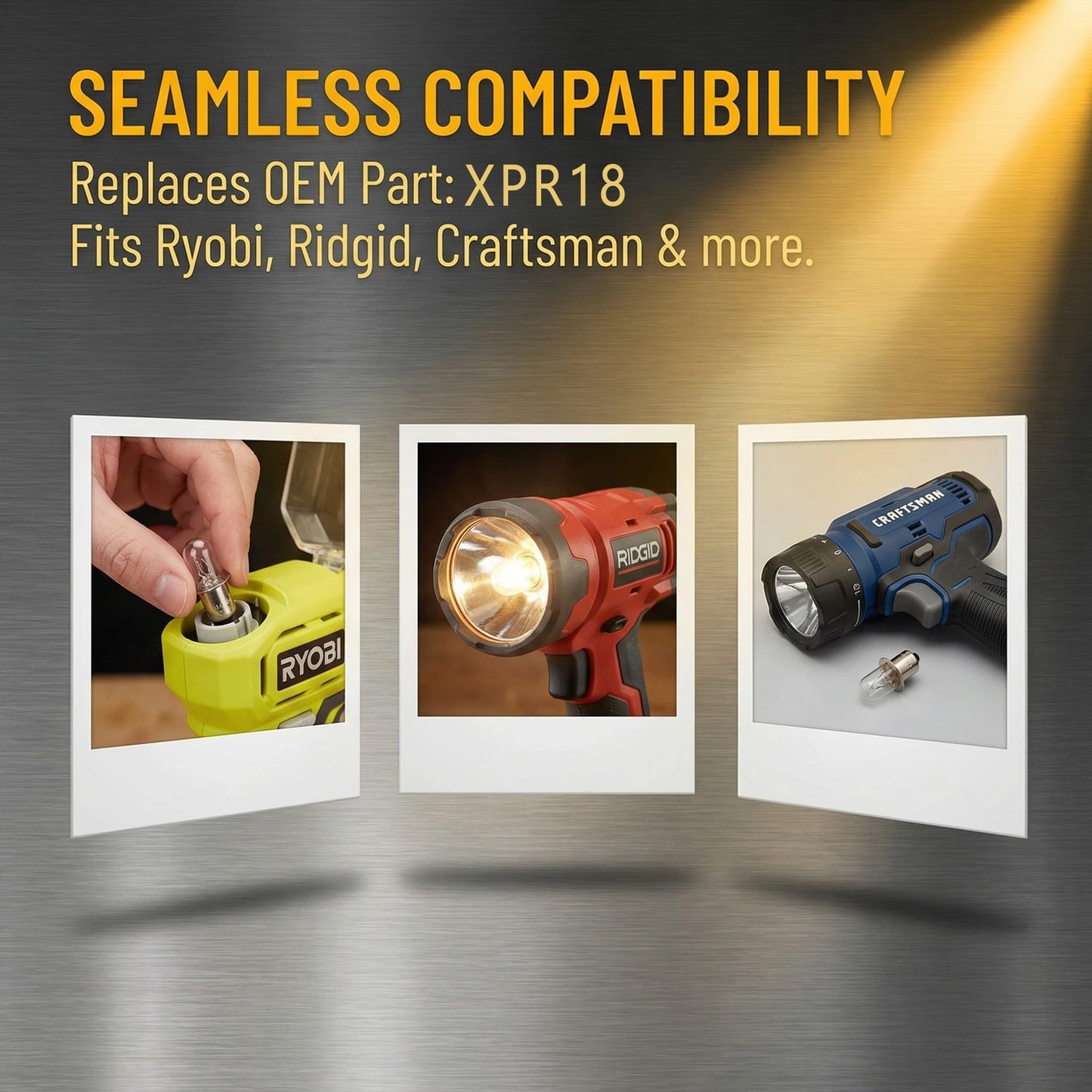TBESEVENXT 780287001 Ryobi Flashlights Bulb Replacement for De-walt DW9083 DW908 DW919 DC509 RYOBI Ridgid 18 VoltCordless Flashlights And P703/P704