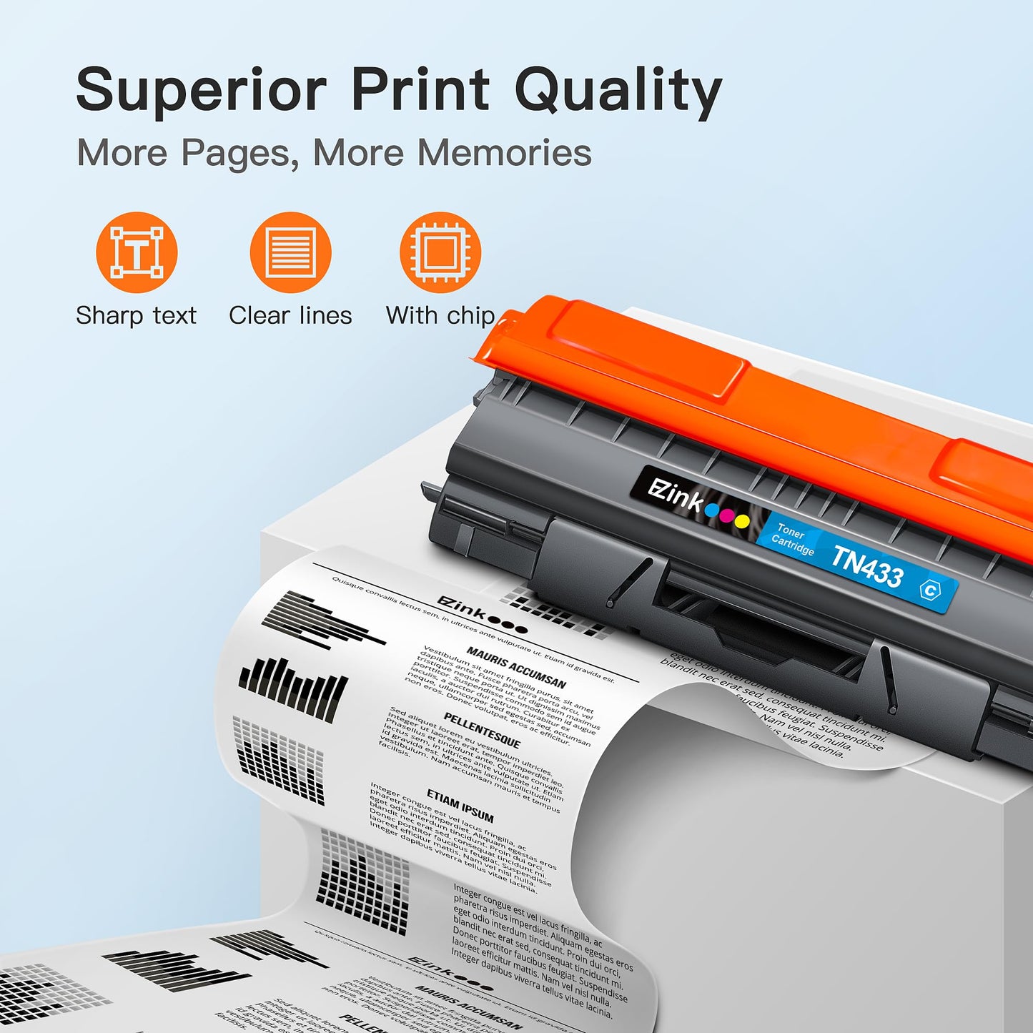 E-Z Ink TN433 Toner Cartridge Compatible for Brother TN-433 TN431,1 Cyan