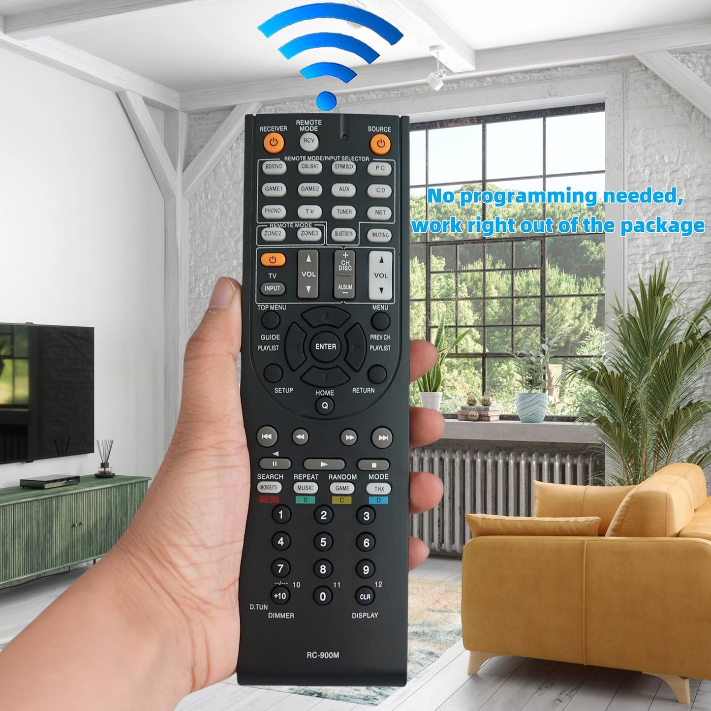 Replacement Remote Control for Onkyo RC-900M TX-SA605 TX-SA8560 HT-R340 HT-R820THX TX-SR803B RC-651M HT-L970 TX-SR702S A/V AV Receiver