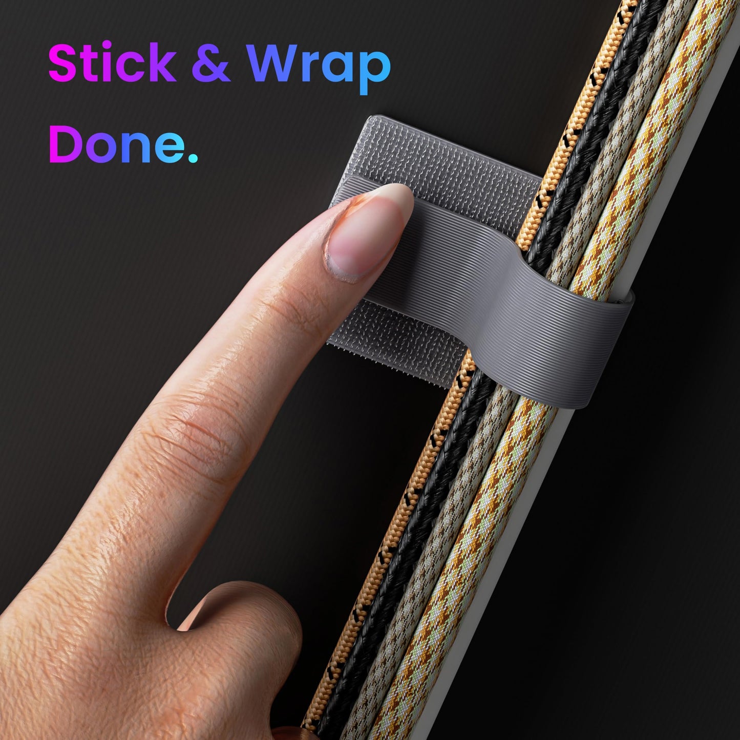 LX IntMfr. Hook and Loop Cable Ties, Self Adhesive Hook and Loop Cable Straps, Sticky-back Cord Organizer, Cable Clip, Household & Office Essentials
