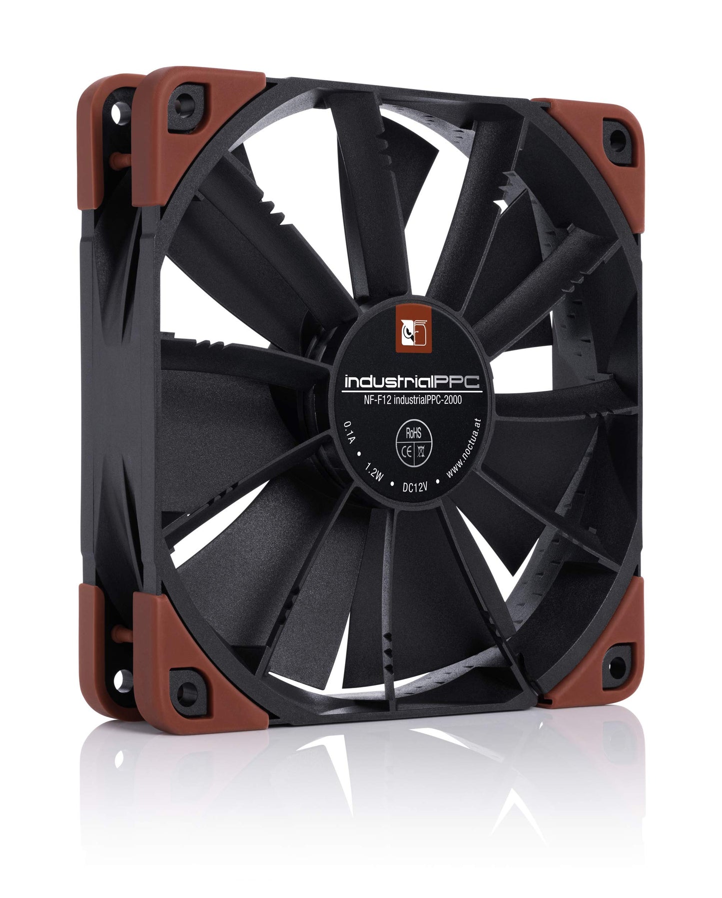 Noctua NF-F12 iPPC-2000, Heavy Duty Cooling Fan, 3-Pin, 2000 RPM (120mm, Black)