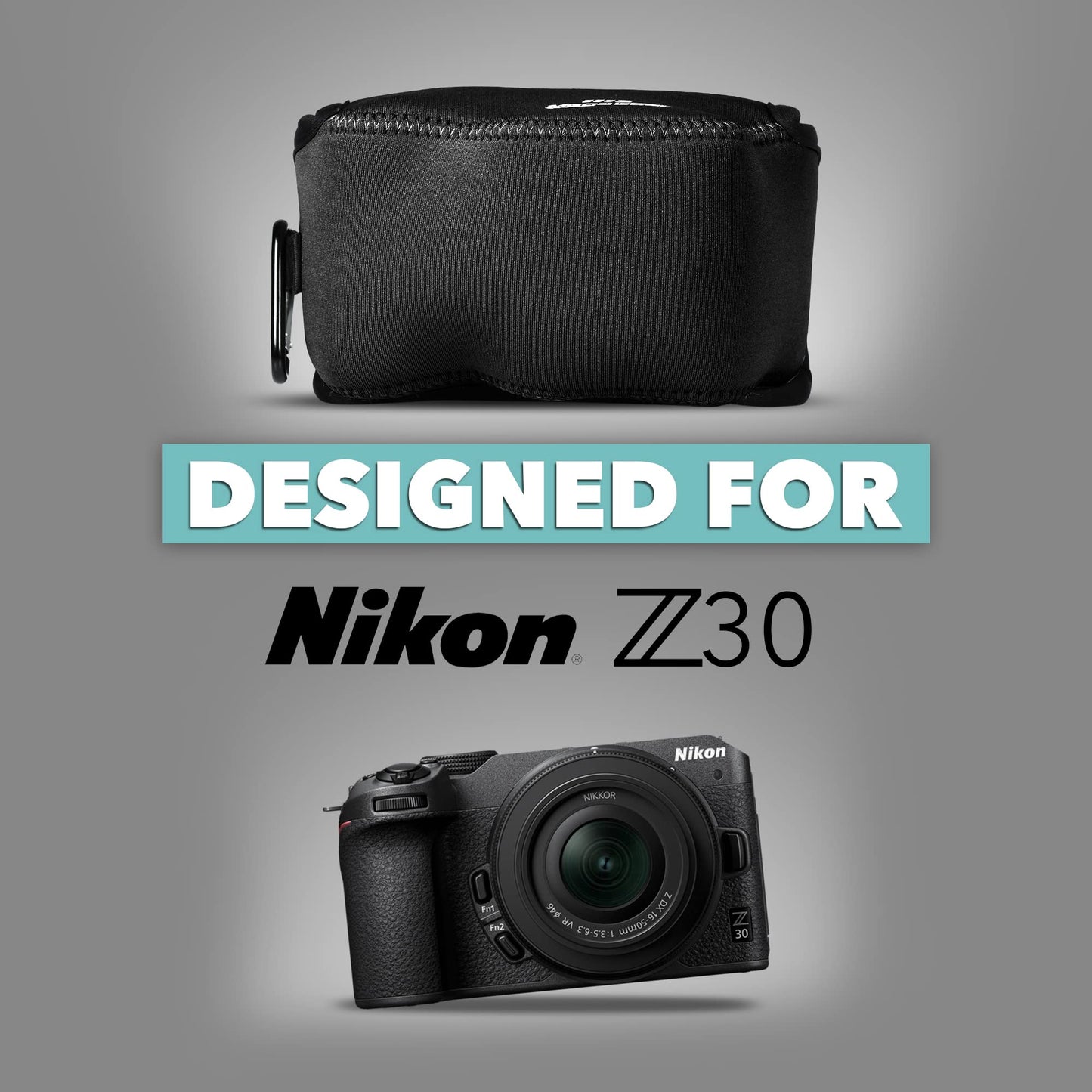 MegaGear Ultra Light Neoprene Camera Case Compatible with Nikon Z30 (16-50mm) (Black)