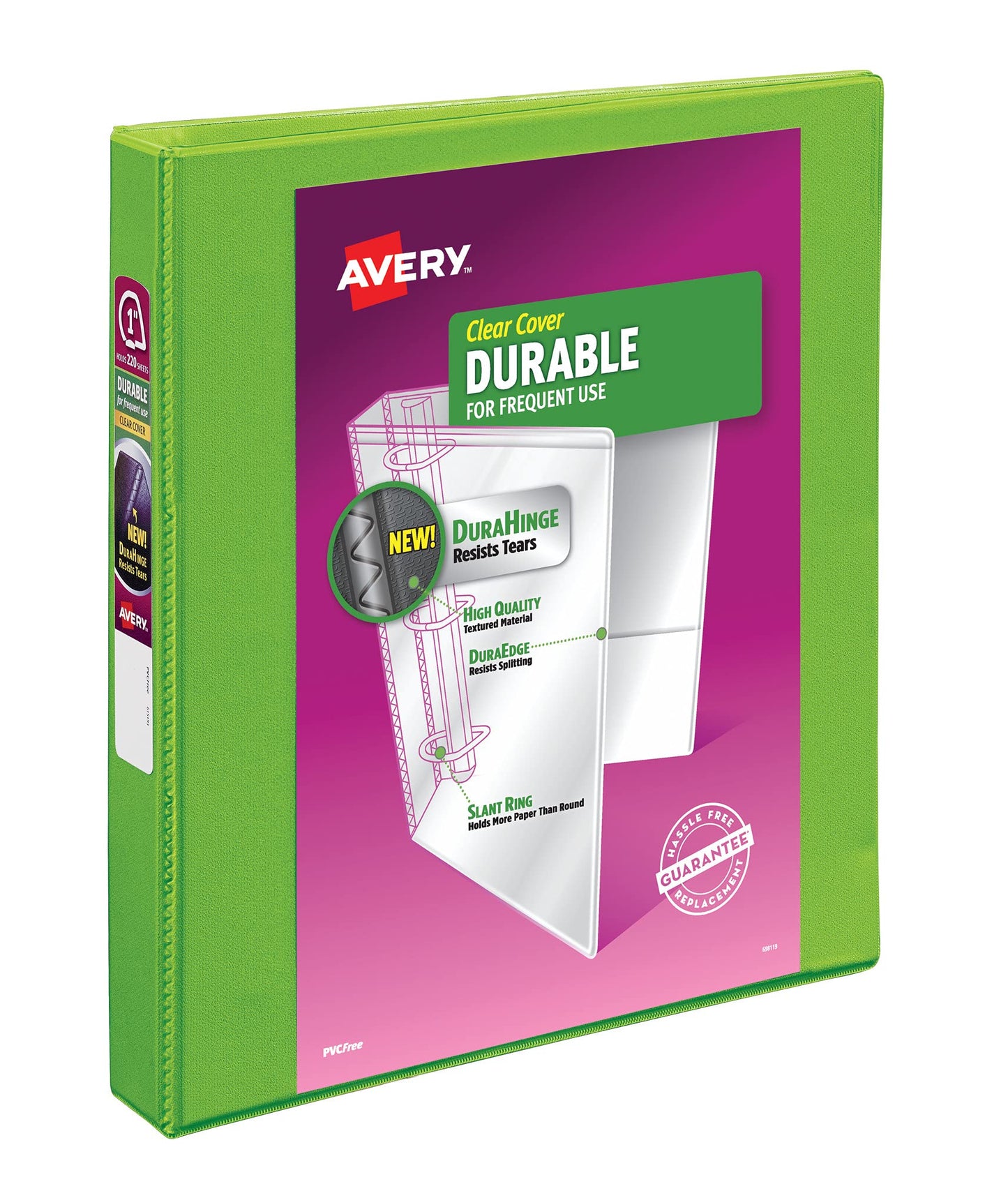 Avery Durable View 3 Ring Binder, 1" Slant Rings, 250-Sheet Capacity, 1.4 Inch Wide Spine, Great for Home, School Supplies, Office, or Organization