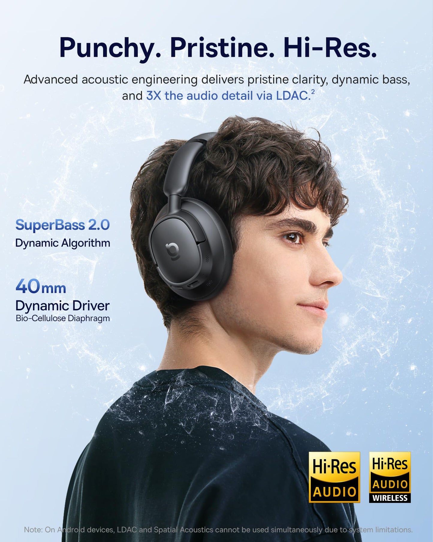 Baseus Bass BH1 NC Adaptive Active Noise Cancelling Headphones, Real-Time Adaptive Hybrid ANC, SuperBass 2.0, LDAC Hi-Res Sound, 80H Playtime, 5-Mic…