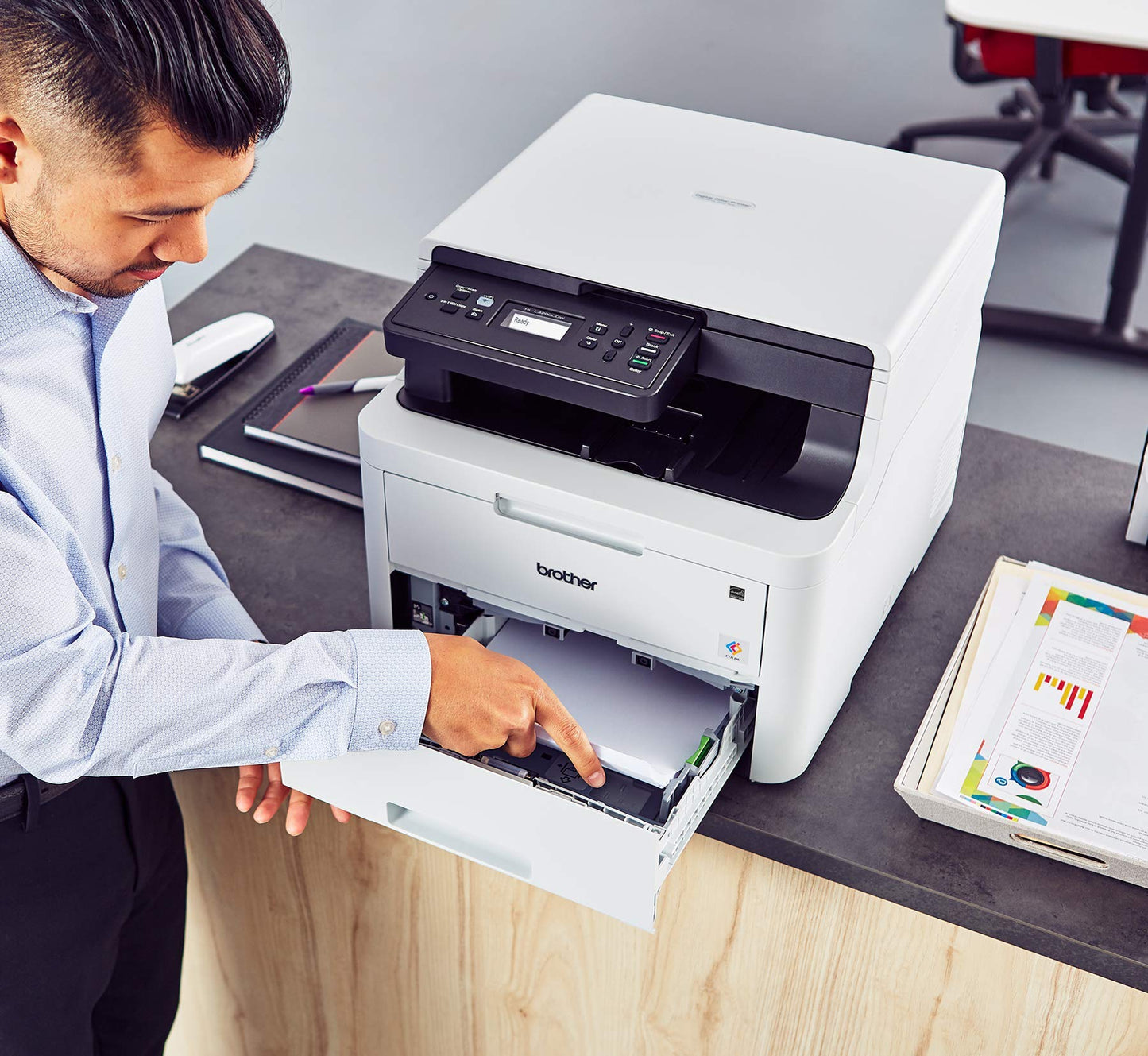 Brother HL-L3290CDW Wireless Compact Digital Color Laser All-in-One Printer, Duplex Printing, Print Scan Copy, 30 Bonus Ink Cartridges, Compatible