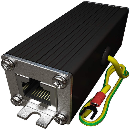 Tupavco Ethernet Surge Protector Gigabit PoE++ (154W/3.2A) Mounting Flange (Gas Discharge Tube) Metal Shielded RJ45 Lightning Suppressor - LAN Network