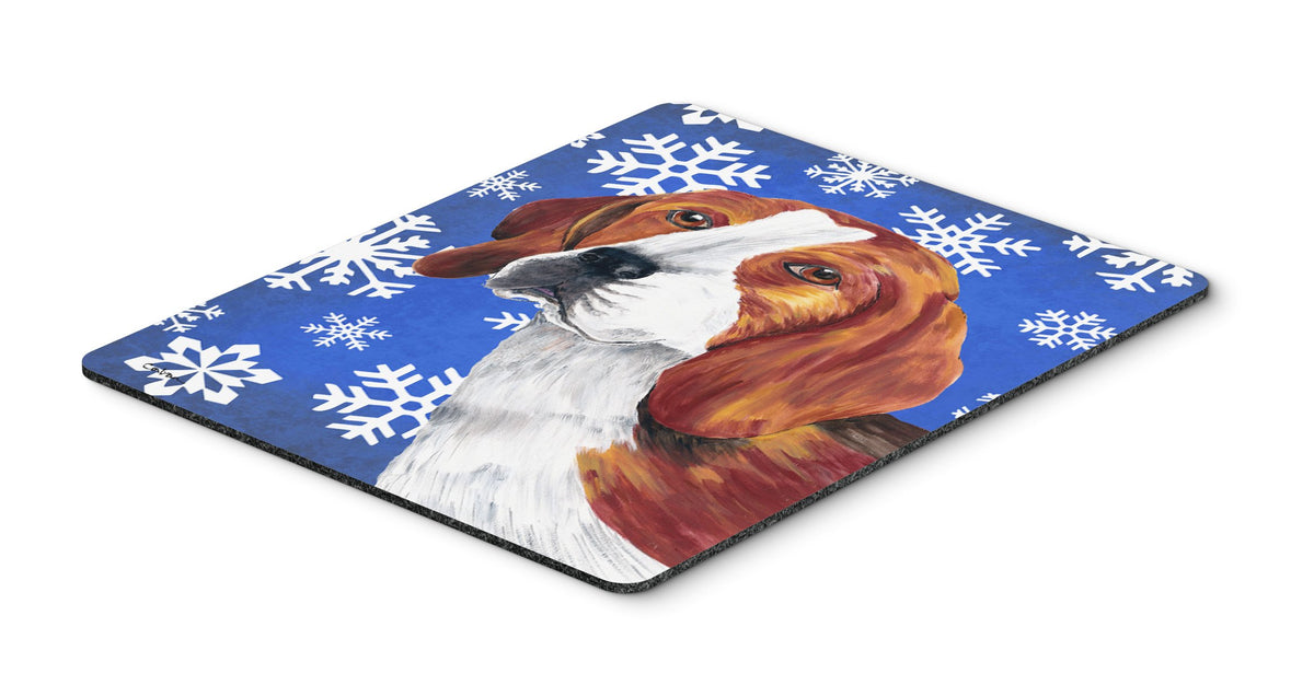 Caroline's Treasures SC9369MP Beagle Winter Snowflakes Holiday Mouse Pad, Hot Pad or Trivet for Home Office Gaming Working Computers Laptop Mouse