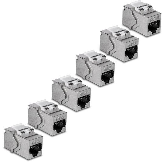TRENDnet Cat6A RJ45 Keystone Inline Coupler Keystone Jack, 6-Pack, TC-KC06C6A, Keystone Jack Female to Female for Wall Plates & Blank Shielded