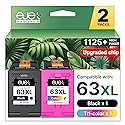 ejet 63XL Ink Cartridge Combo Pack Replacement for HP 63 Ink 63XL Ink Cartridges Black and Color for OfficeJet 3830 4650 5255 5258 4655 4652 3833 Envy