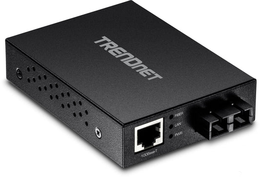 TRENDnet 100 Base-T to 100 Base-FX Multi-Mode SC Fiber Converter, Standalone, 10/100 Mbps Auto-MDIX Fast Ethernet Port, Fiber Networking up to 2 km