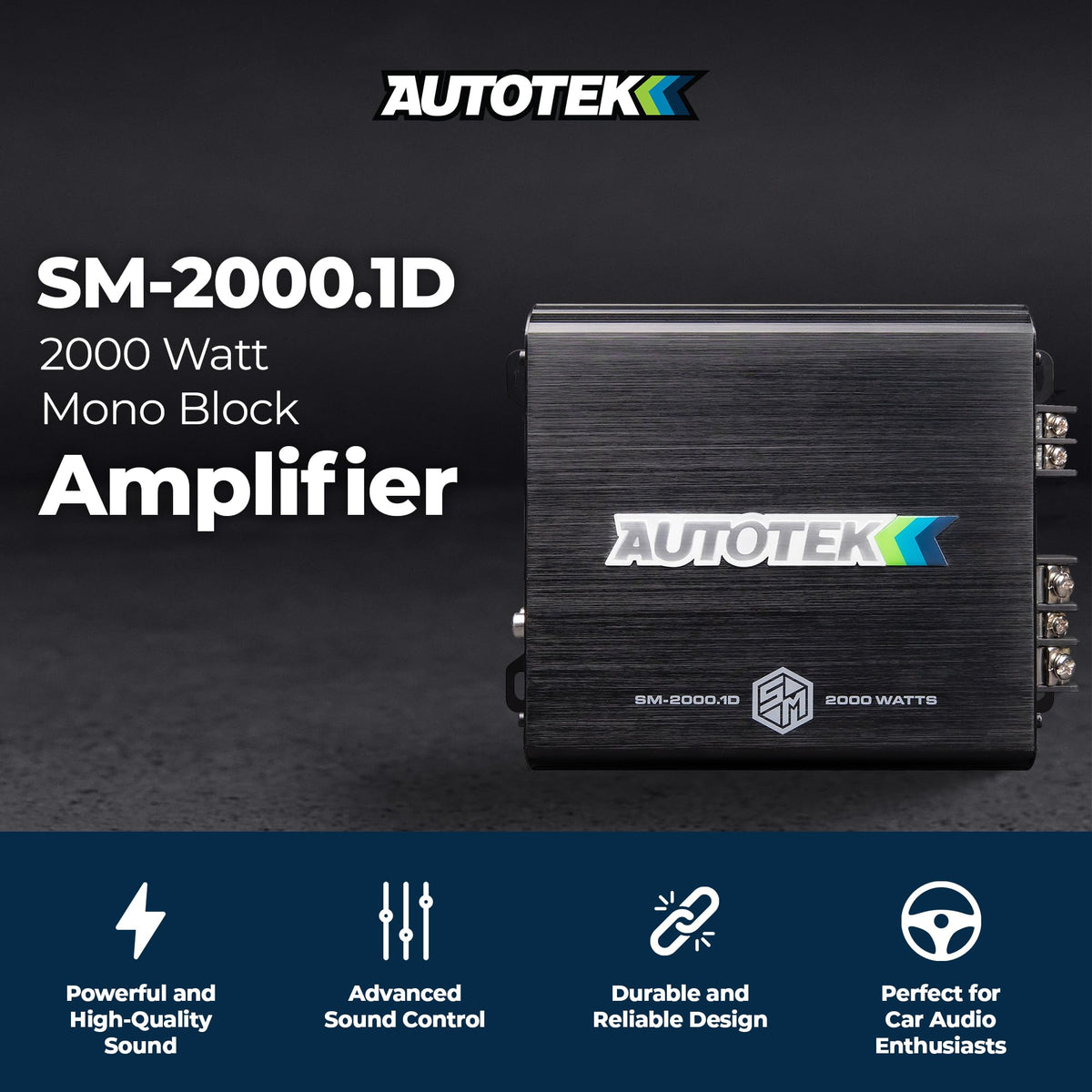 Autotek Street Machine 2000W Monoblock Class-D Car Audio Amplifier