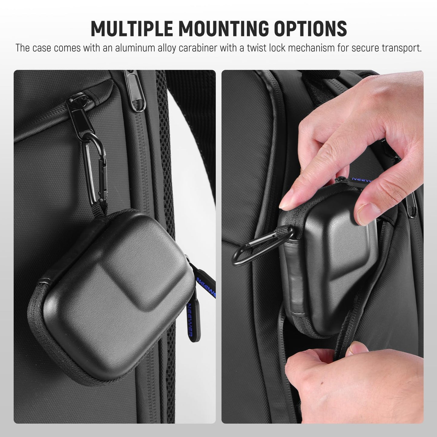 NEEWER Carrying Case Compatible with DJI OSMO Action 5 Pro 4 3, Small Travel Protector Storage Bag with Carabiner Compatible with GoPro Hero 13 12