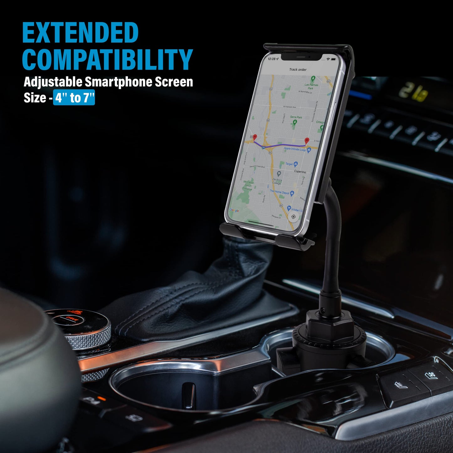 Fast Track USA Car Cup Holder Phone Mount 2 in 1 Cup Holder Tablet Mount & Cup Phone Holder for Car with Adjustable Base - iPad Car Holder, Tablet Car