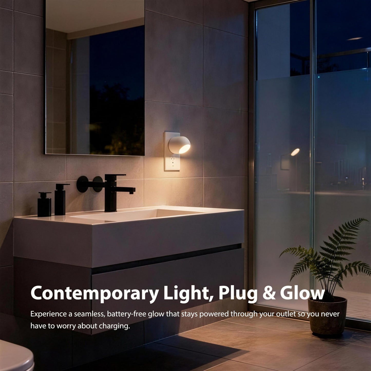 Mini LED Night Light Plug-in Smart Sensor Directional Lamp with 360° Rotating Head Auto Dusk to Dawn Lighting Energy Saving Pet Friendly Wall Light