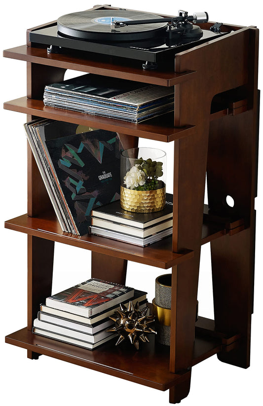 Crosley Furniture Soho Record Player Stand, Media Console with Vinyl Storage, Modern Home Organizer, Mahogany