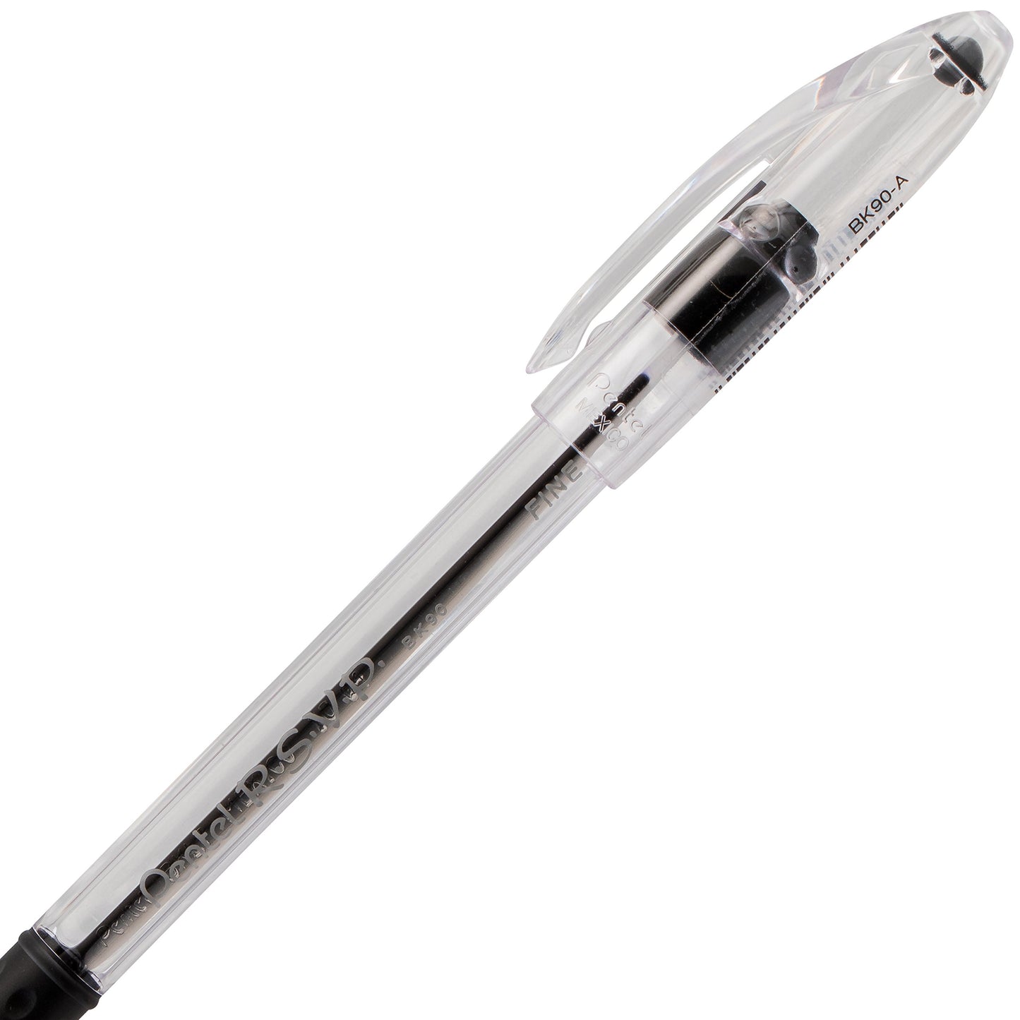Pentel RSVP Ballpoint Pen, (0.7mm), Fine Line, Black Ink, Pack of 5 (BK90PF5A)