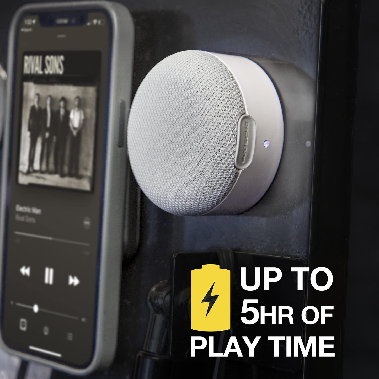 Scosche BTMSSWT-SP BoomCan MS Portable Magnetic True Wireless Bluetooth Speaker Compatible with MagSafe iPhone 16/15/14/13/12/Pro/Pro Max, Works