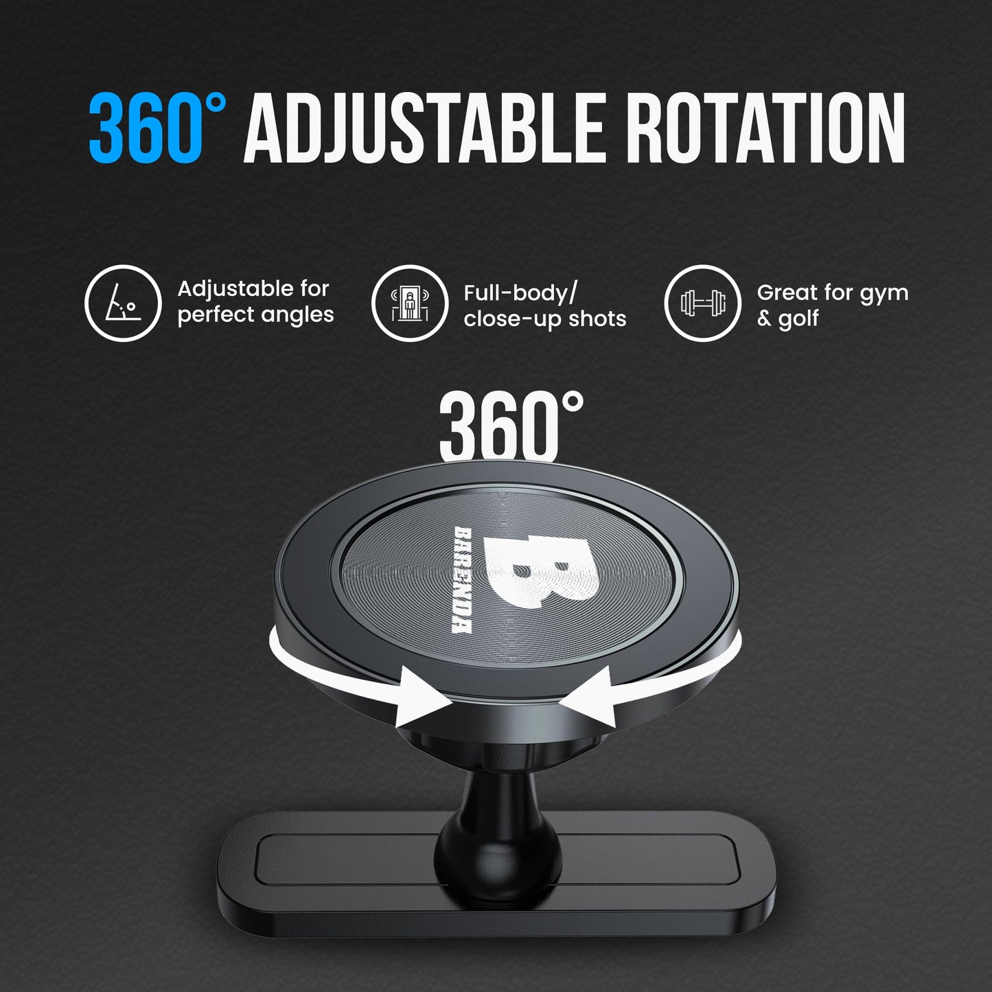 BARENDA Magnetic Phone Holder for Gym with Dual-Sided N52 Super Magnets, Strong Magnetic Phone Mount for All Phones, Attaches to Metal Surfaces