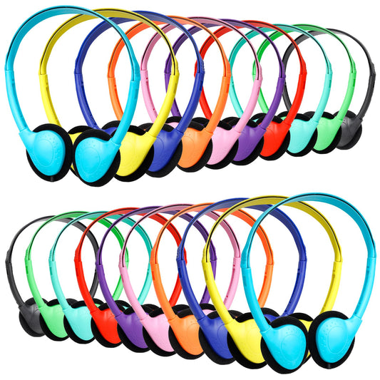 ZXQZYM Classroom Bulk Headphones 15 Pack for School Students Children Teen Boys Girls Wholesale Kids Wired Adjustable Headphones for Classroom 3.5mm…