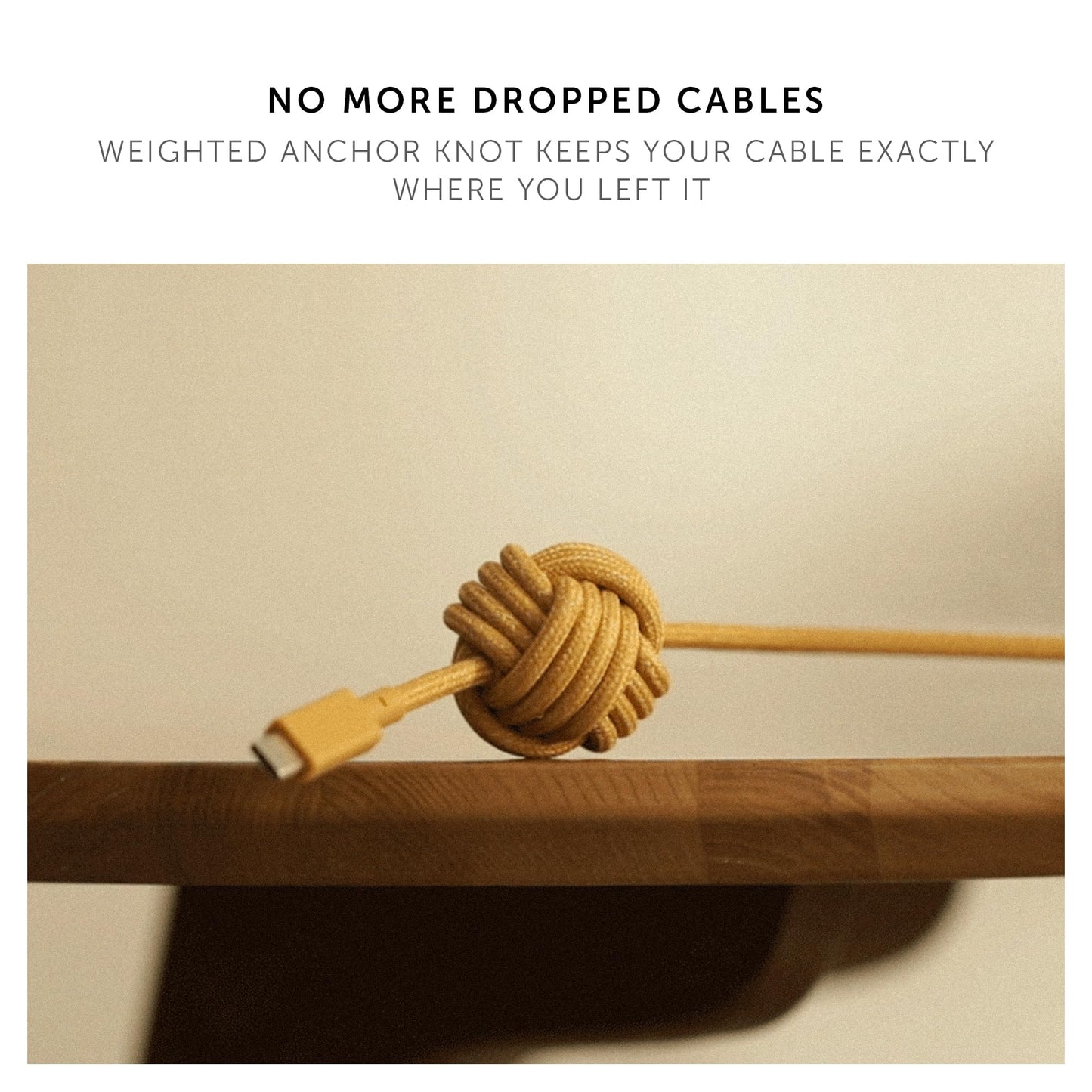 Native Union Anchor Cable 240W - 10ft Reinforced Braided USB-C to USB-C Power Delivery 3.1 Charging Cable with Weighted Knot - for iPhone Air, 17 Pro