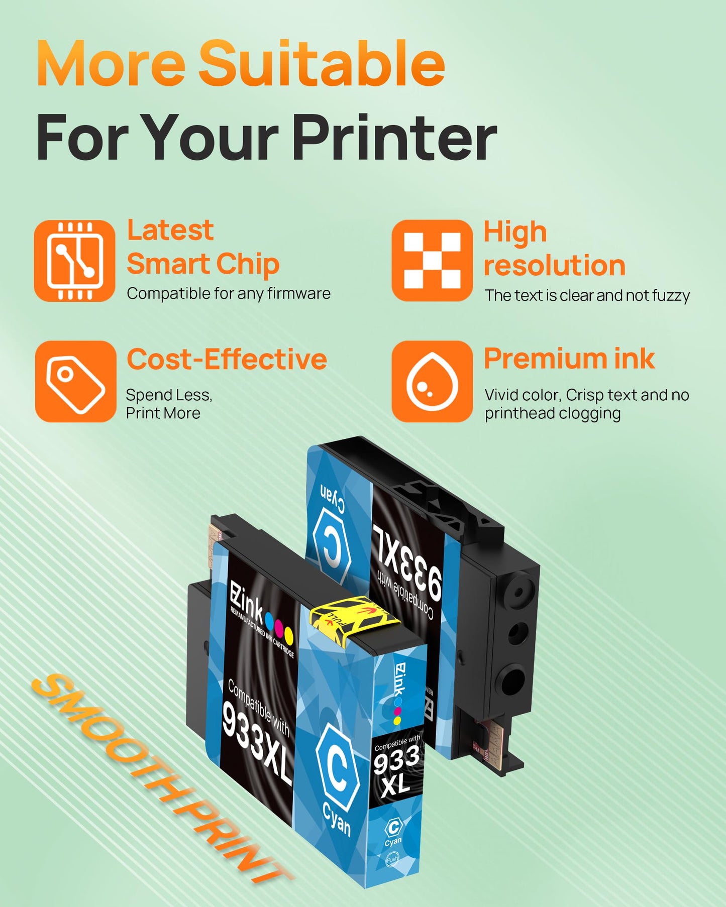 E-Z Ink Compatible Ink Cartridge Replacement for HP 932xl 933xl Ink cartridges Combo Pack to use with Officejet 6600 6100 6700 7110 7510 7610 7612