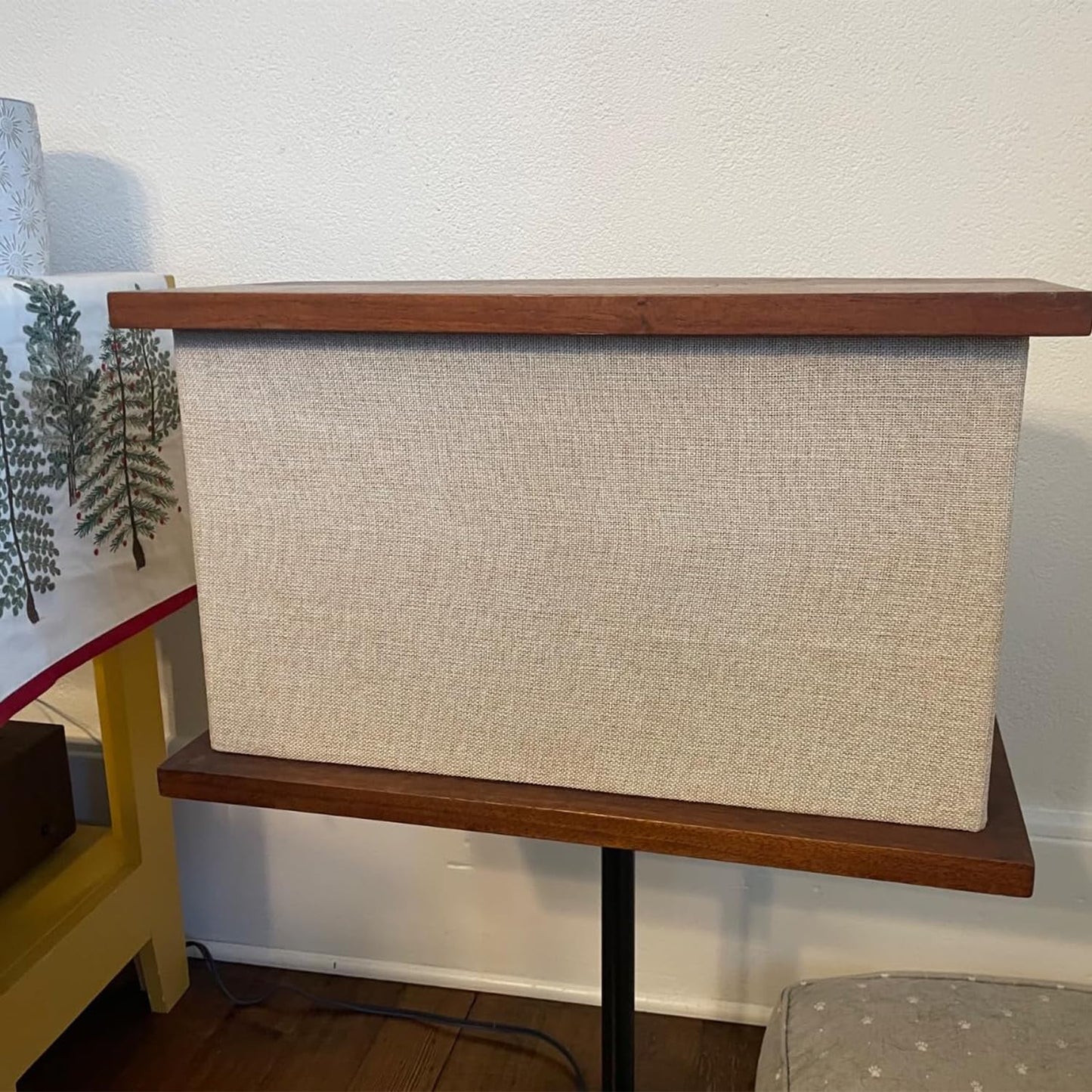 Flushbay Speaker Grill Cloth Linen Speaker Fabric Protective Dustproof Mesh Cloth Stereo Fabric Replacement for Home Stage Speakers, Media Cabinet