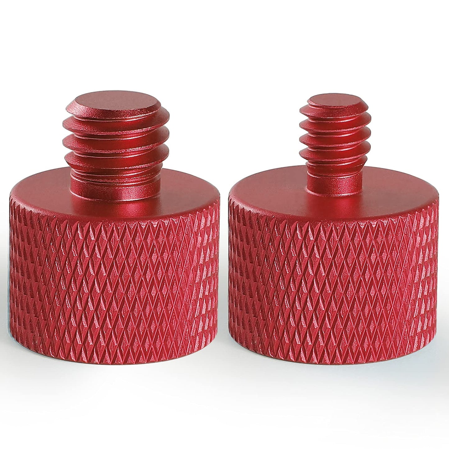 Frgyee Mic Adapter 5/8 to 1/4 & 3/8 Adapter Set for Microphone Stand to Tripod & Camera (Red)