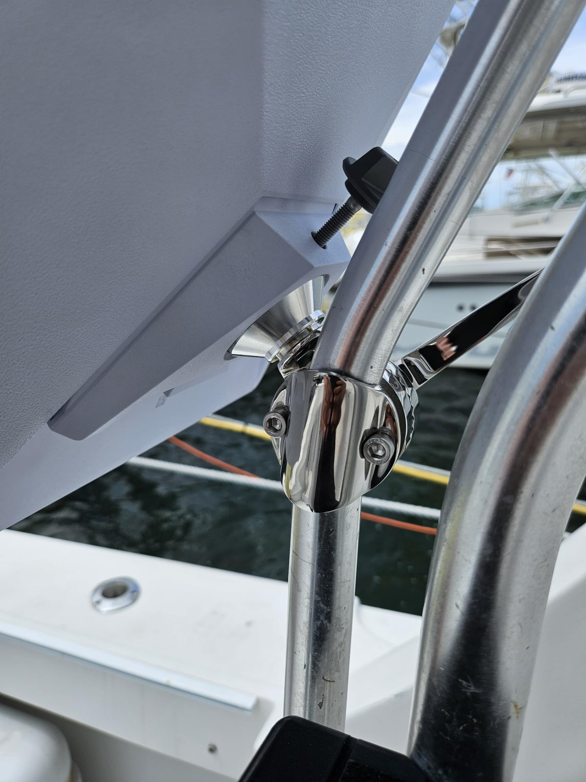 LocMarine® Marine-Grade Adjustable Rail Mount for Starlink® Mini - Flat Dish Base for Boats, Yachts, Sailboats & Trawlers (LM-SMINI-RL)