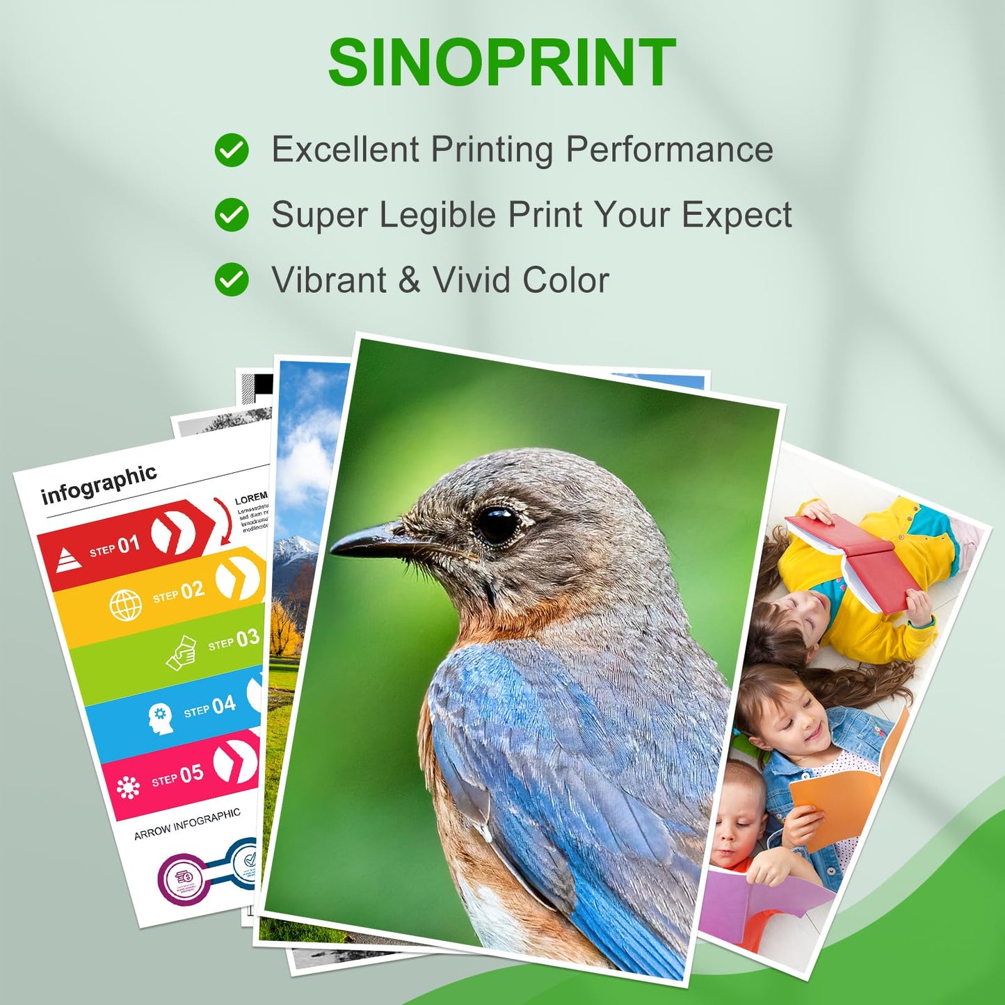 SINOPRINT Replacement for HP 125A Toner Cartridges 4-Pack for HP Color CP1215,CM1312nfi,CM1312 MFP,CP1518ni ,CP1515n Printer