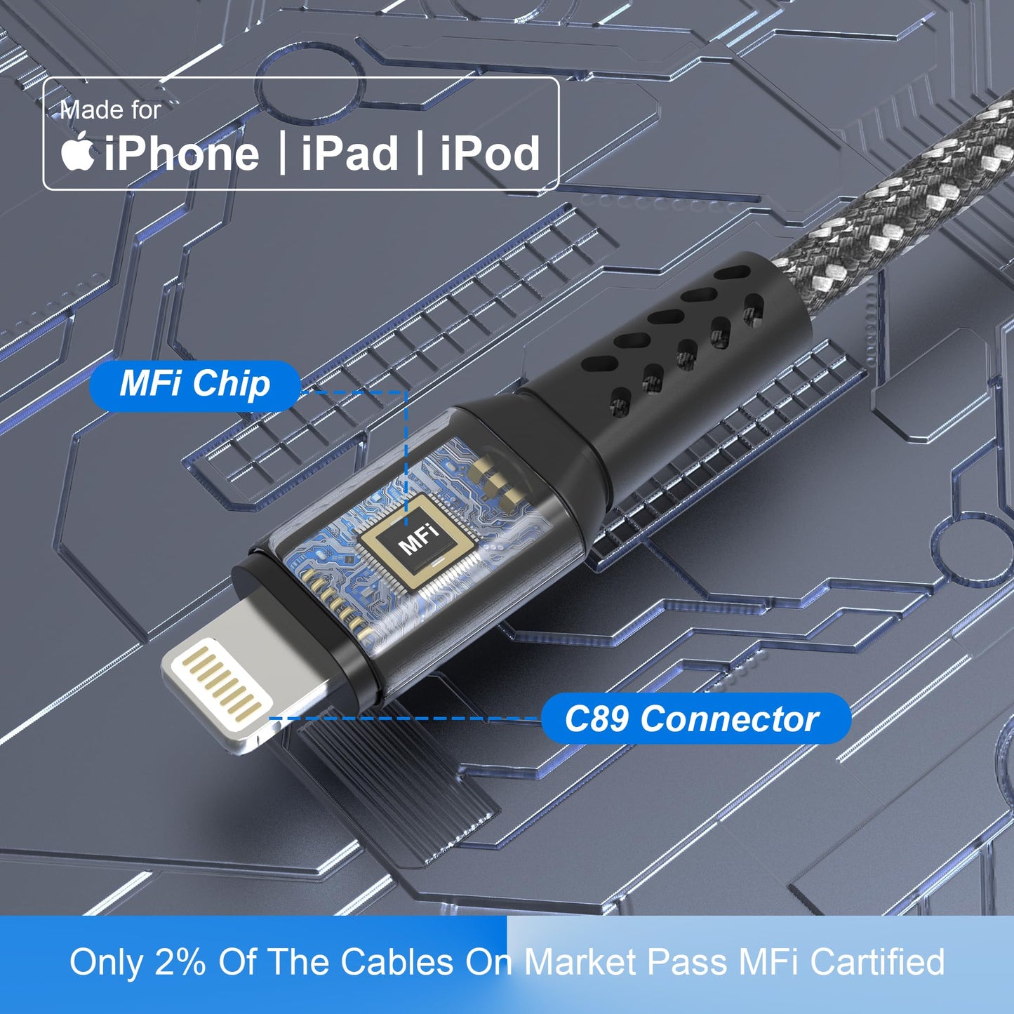 iPhone Charger Cord 20 FT [Apple MFi Certified] iPhone Charger Long Cable with QC 18W Wall Charger Plug, Braided iPhone Cord Fast Charging USB…