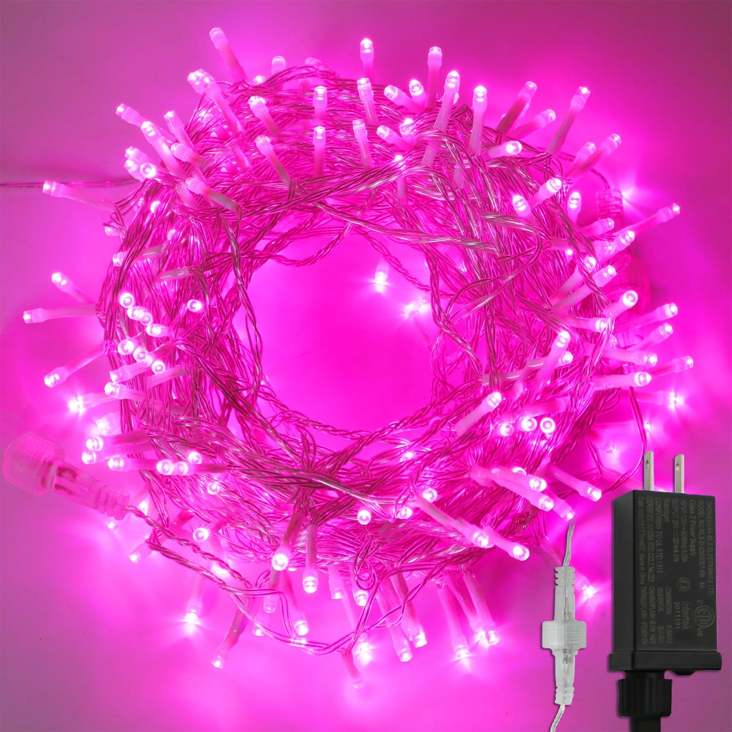 YAOZHOU Valentines' Day Christmas Decorations Pink Led String Lights,66Ft 200LED Fairy Lights Indoor Outdoor IP44 Waterproof 8 Modes, Decor