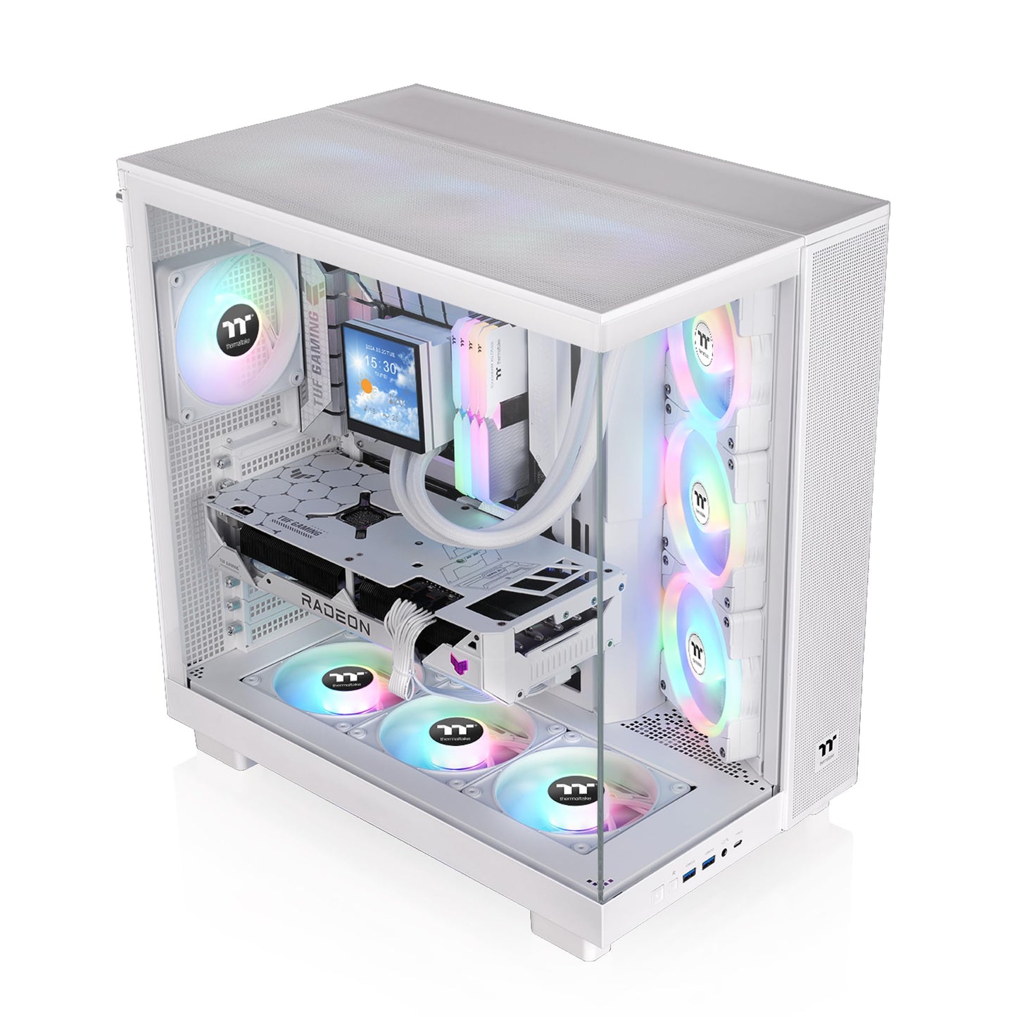 Thermaltake View 380 XL TG ARGB; 4x120mm ARGB Lite Fans Included; 360mm Radiator Support; 420mm GPU Clearance; Hidden Connector Support; Dual Chamber;