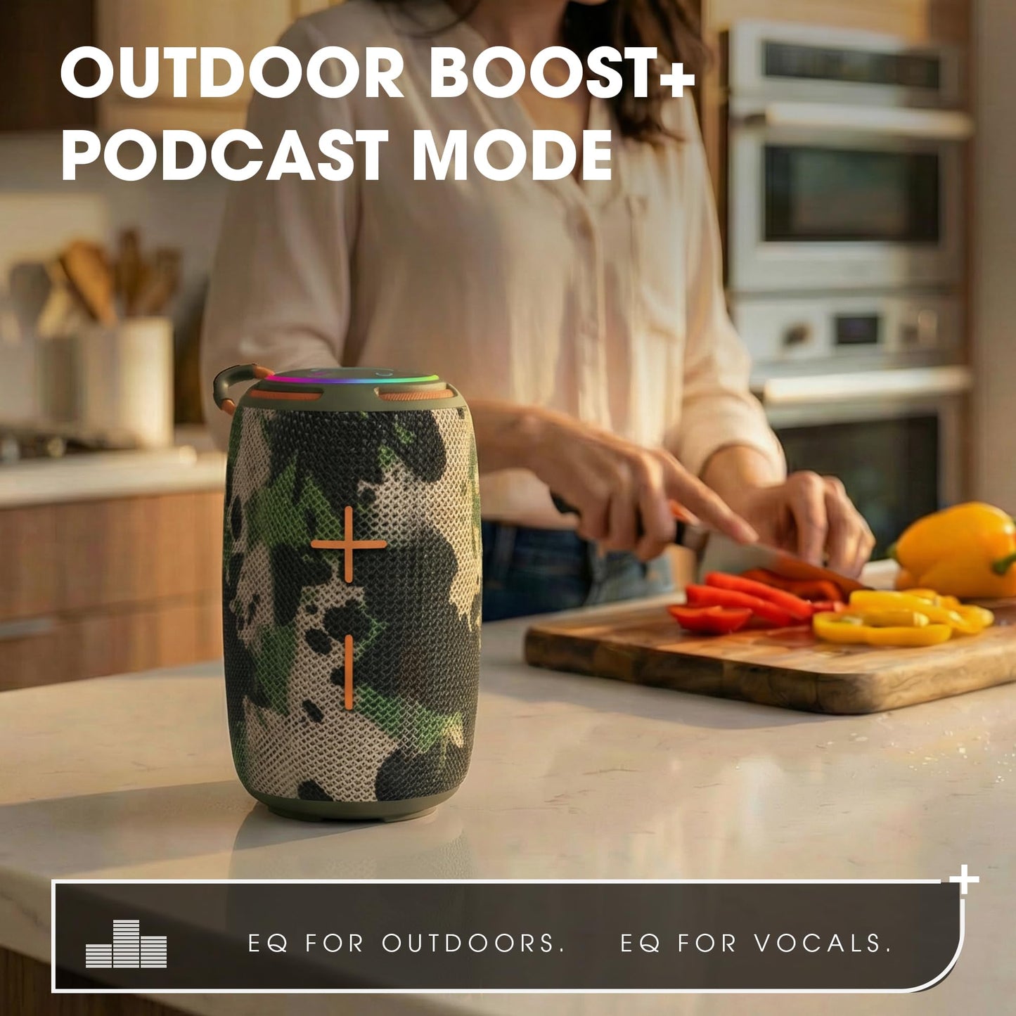 PJGCWB Portable Bluetooth Speaker, IPX5 Waterproof, Mini with Subwoofer, 10 Hours Playtime, TWS Pairing, Black, for Home/Party/Outdoor (Army Green)