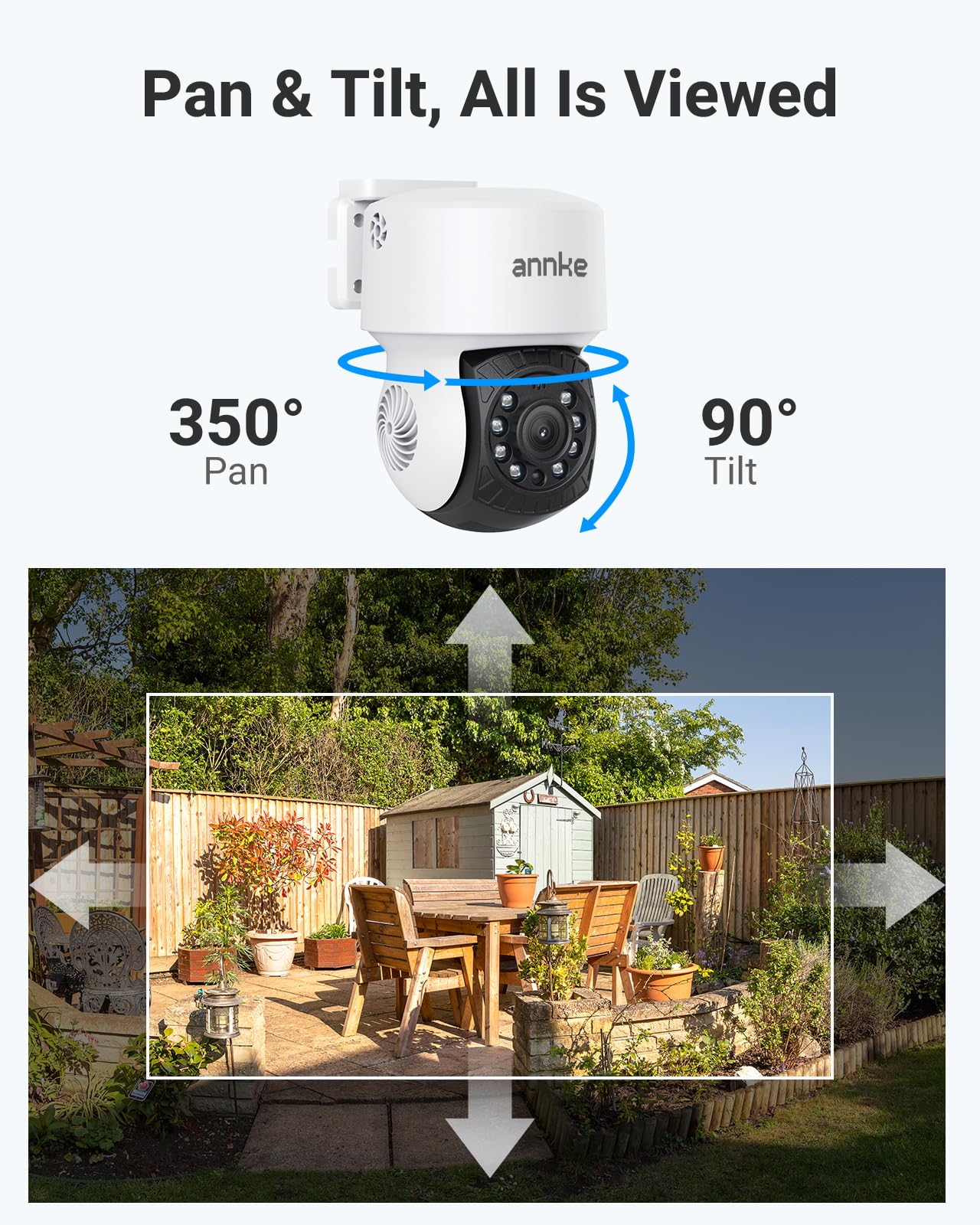 ANNKE 2Pack 1080P 2MP AHD CCTV Home Surveillance Dome Wired PT Camera with 350° pan and 90° tilt, 100ft IR Night Vision, IP65 Weatherproof Security