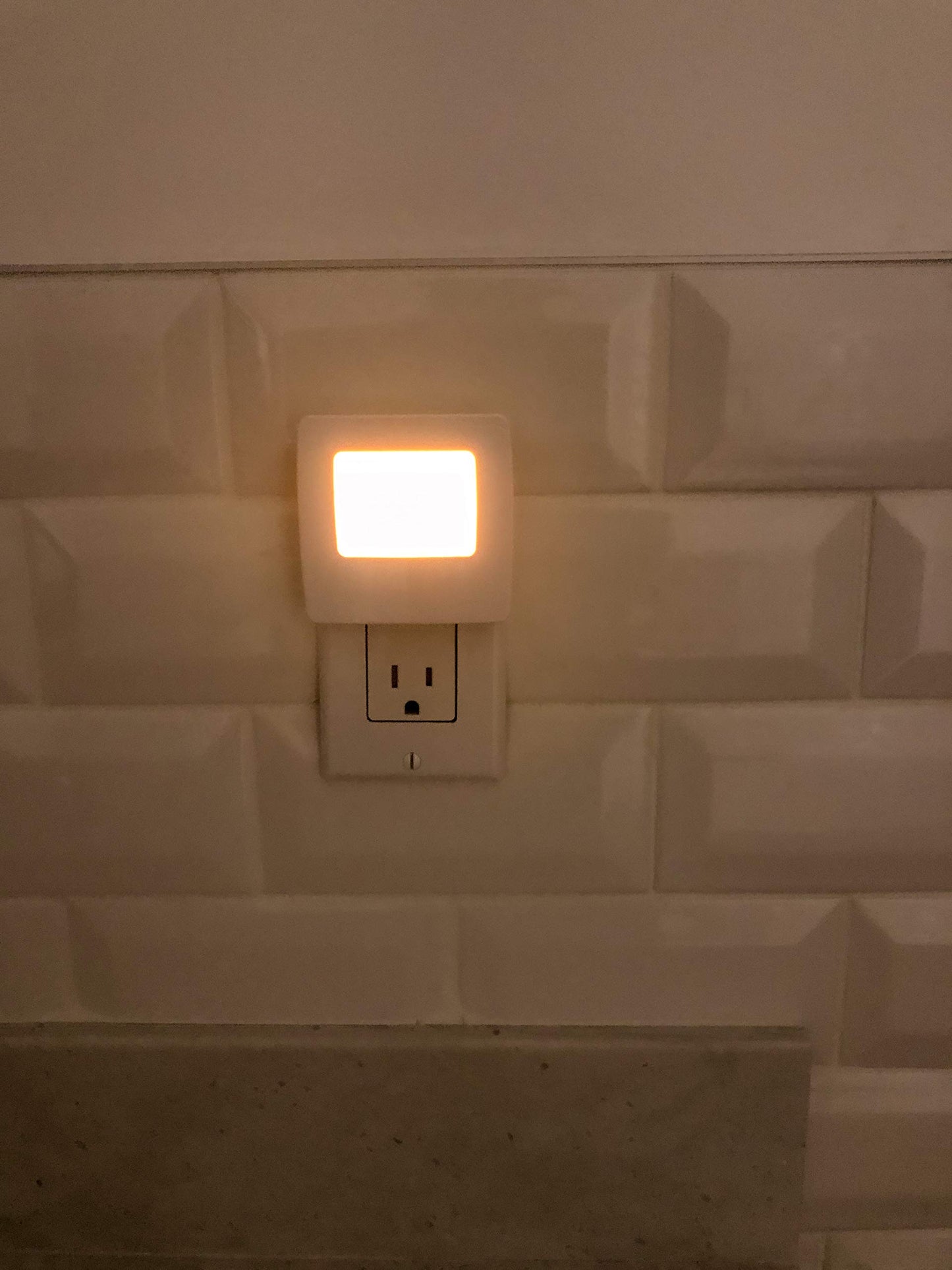 2 Slim Automatic Led Night Lights Plug into Wall I Dusk to Dawn Sensor Amber Night Light for Kids & Adult I Led Wall Lights Bedroom & Bathroom Night