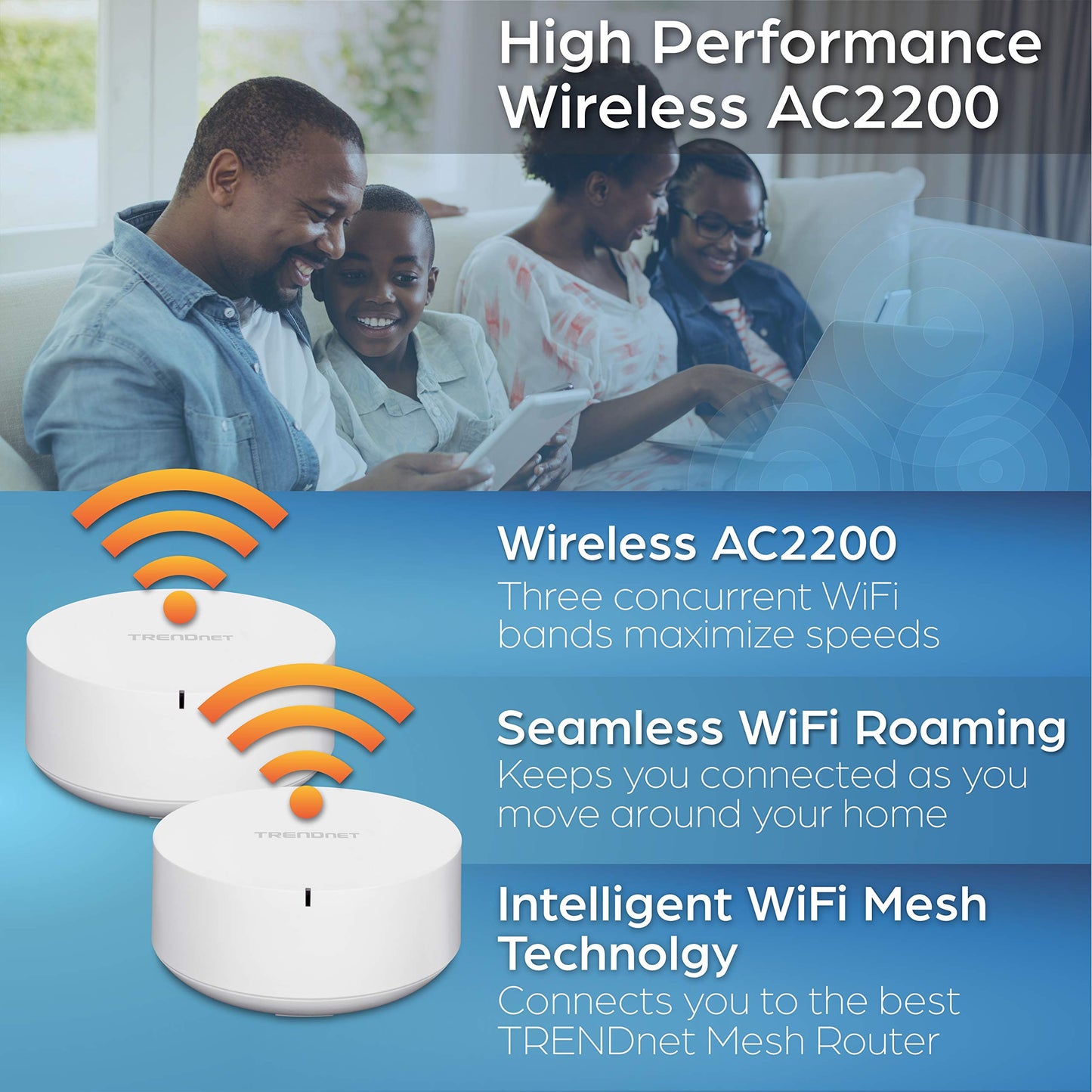 TRENDnet AC2200 WiFi Mesh Router,TEW-830MDR