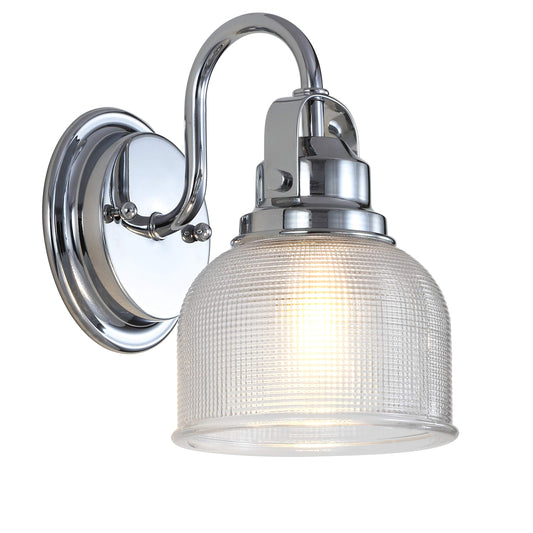 JONATHAN Y 5.75" Chrome Modern Bathroom Vanity Light, 1-Light LED Wall Sconce, Clear Glass Bell Shade for Mirror Hallway Kitchen, ETL Listed, LED Bulb